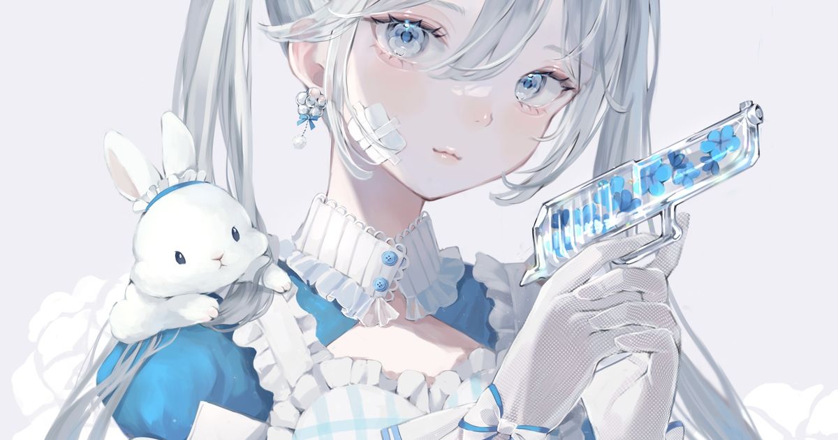 毛茸茸的小可爱♡ – 兔子插画-二次元COS分享次元吧