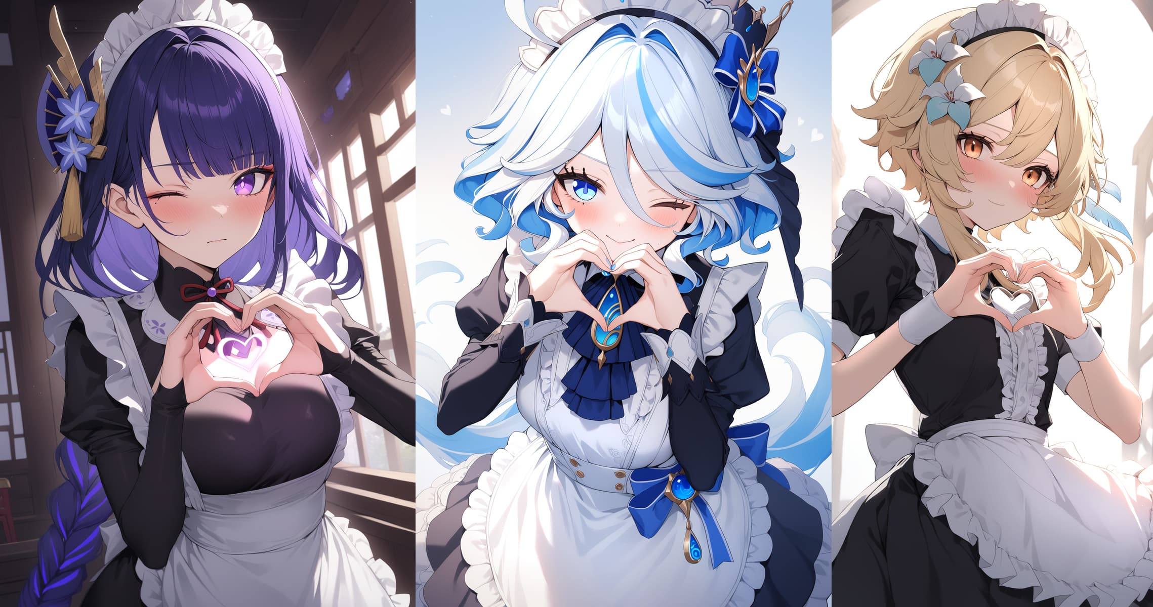 原神 女仆 比心-二次元COS分享次元吧