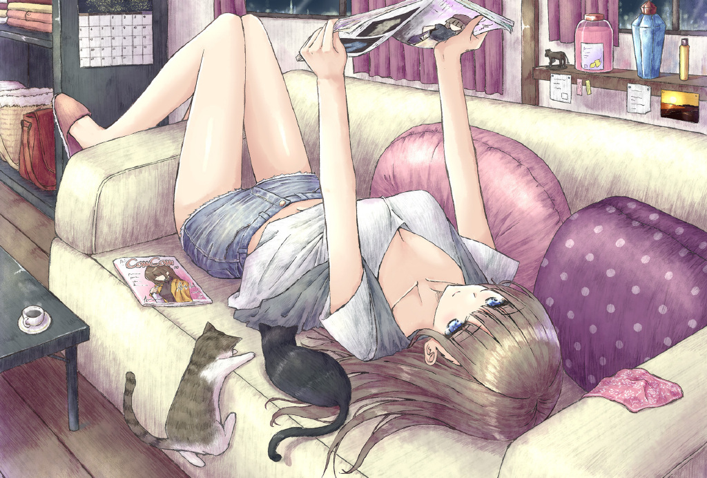 图片[2]-二次元COS分享[P站画师]JK与牛仔裤，日本画师あらまち的插画作品-二次元COS分享次元吧