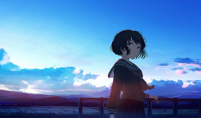 图片[4]-二次元COS分享【插画】原创风景插画，水手服妹子 原神 明日方舟 复活的女巫 崩坏3-二次元COS分享次元吧