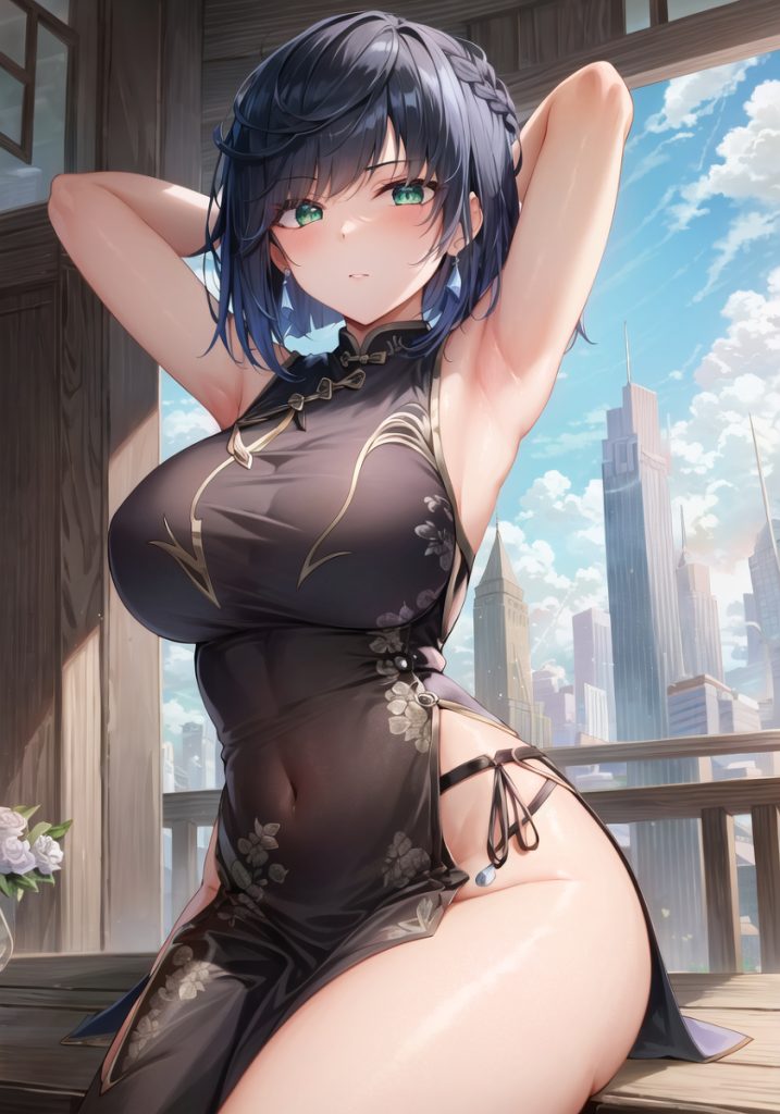 图片[1]-二次元COS分享旗袍 夜阑（原神）-二次元COS分享次元吧