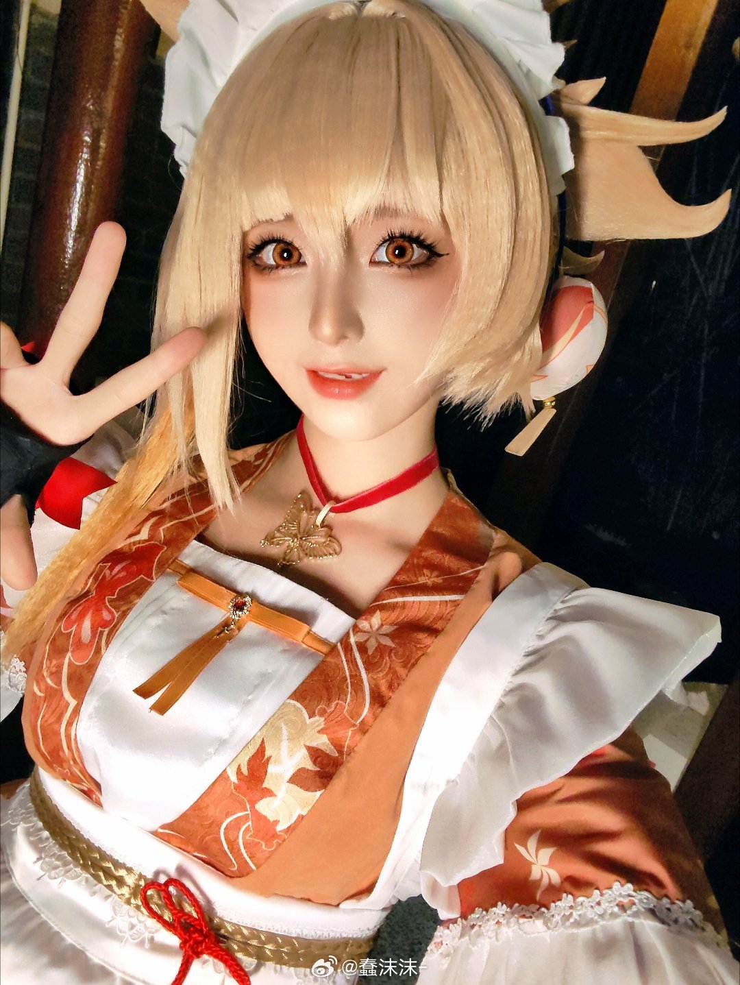 图片[1]-二次元COS分享[COSplay]女仆版宵宫也太好看了！好爱！-二次元COS分享次元吧