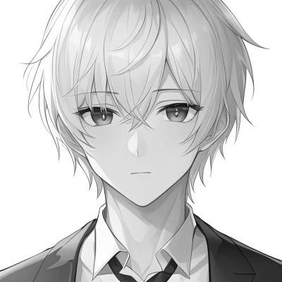 日漫男生头像ins黑白高清图片48张（48张）-二次元COS分享次元吧