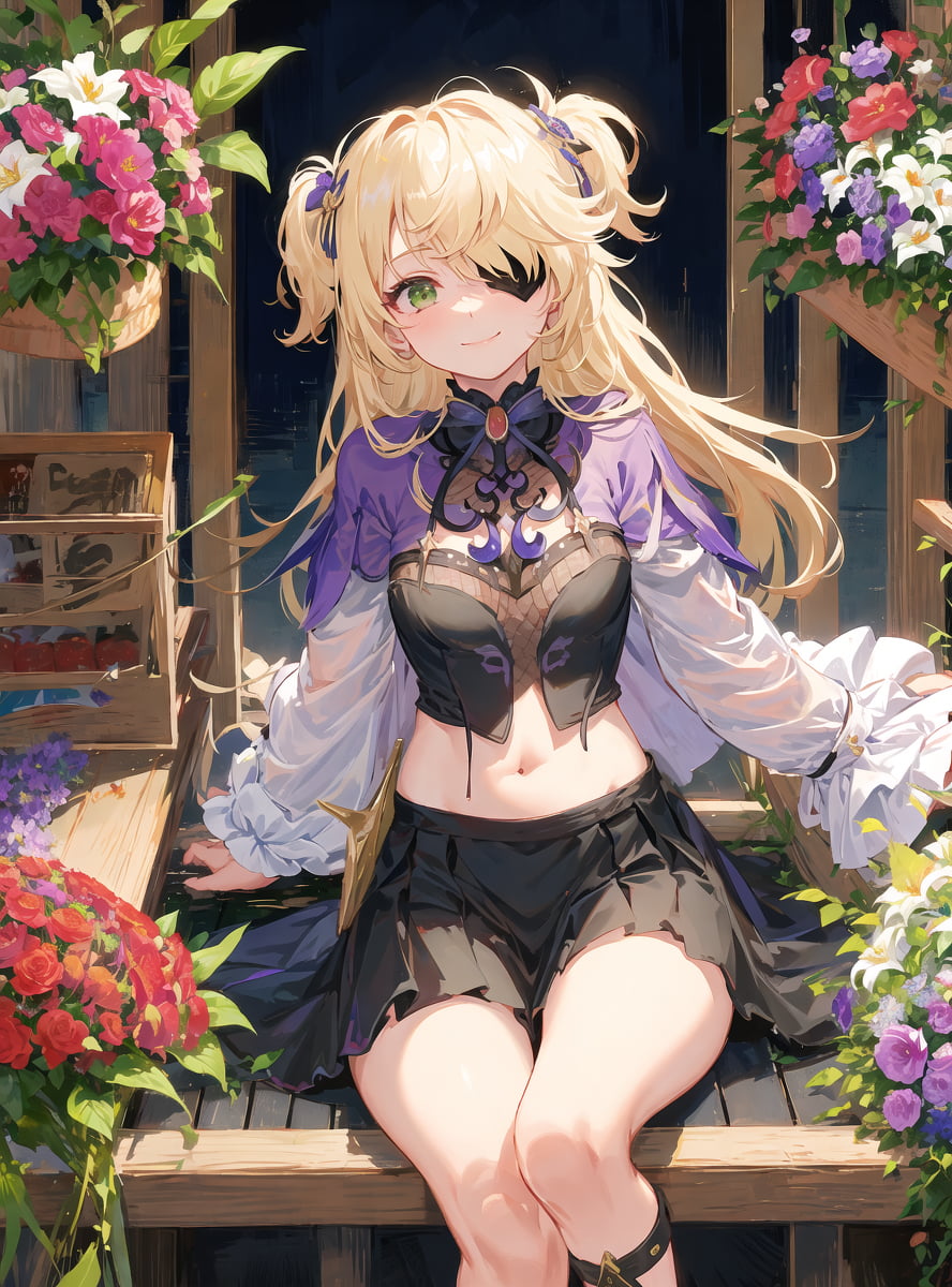 图片[1]-二次元COS分享原神 菲谢尔 花丛