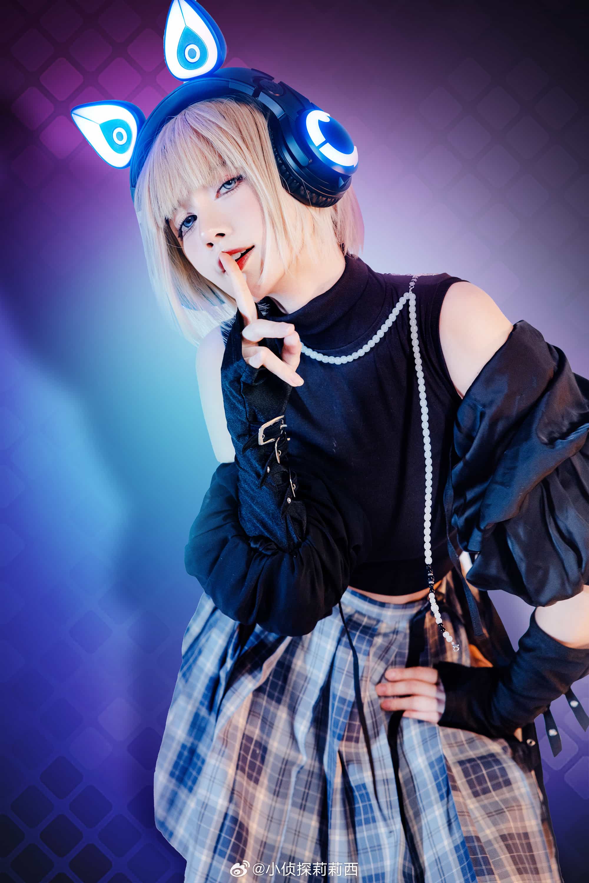 图片[6]-二次元COS分享王者荣耀  🎵戴上耳机，变身安琪拉电竞少女🎵   COSer：小侦探莉莉西