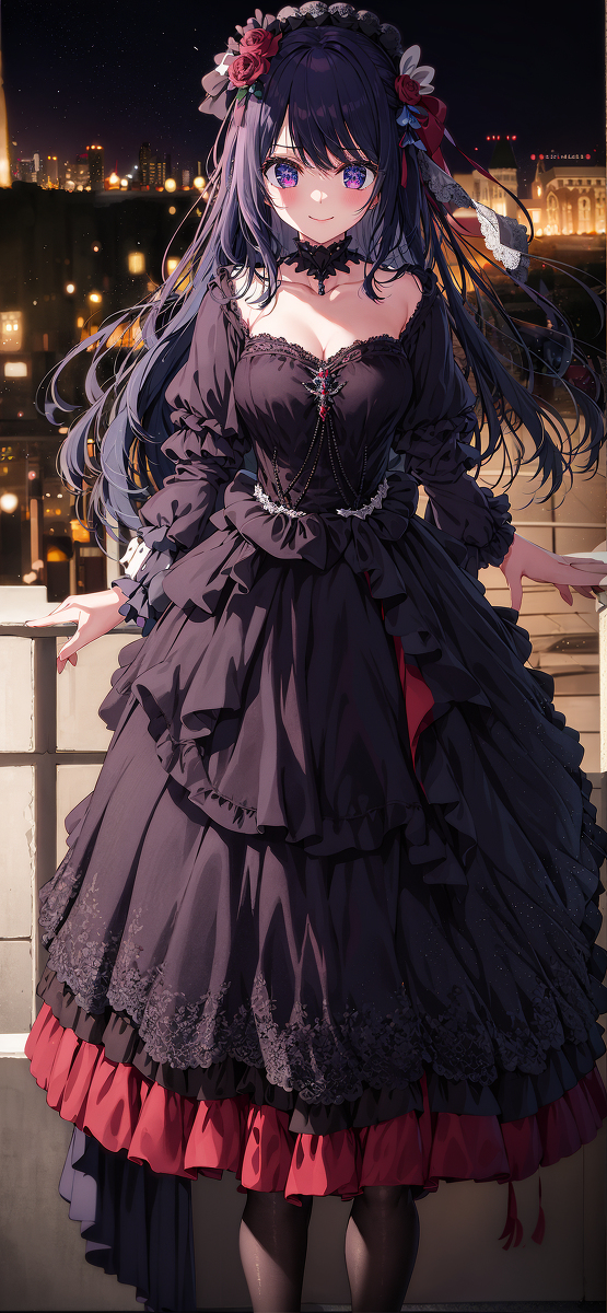 图片[1]-二次元COS分享我推的孩子  星野爱 黑色礼服