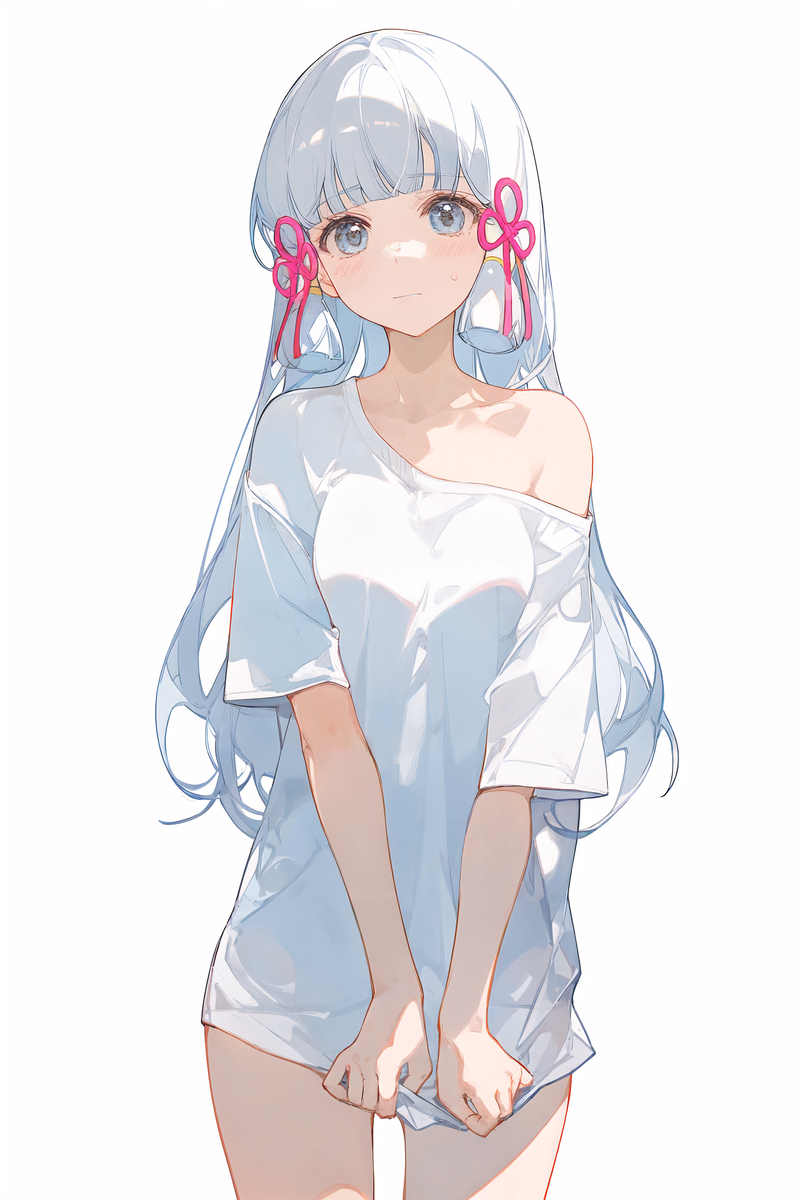 图片[1]-二次元COS分享原神 神里凌华 白色体恤