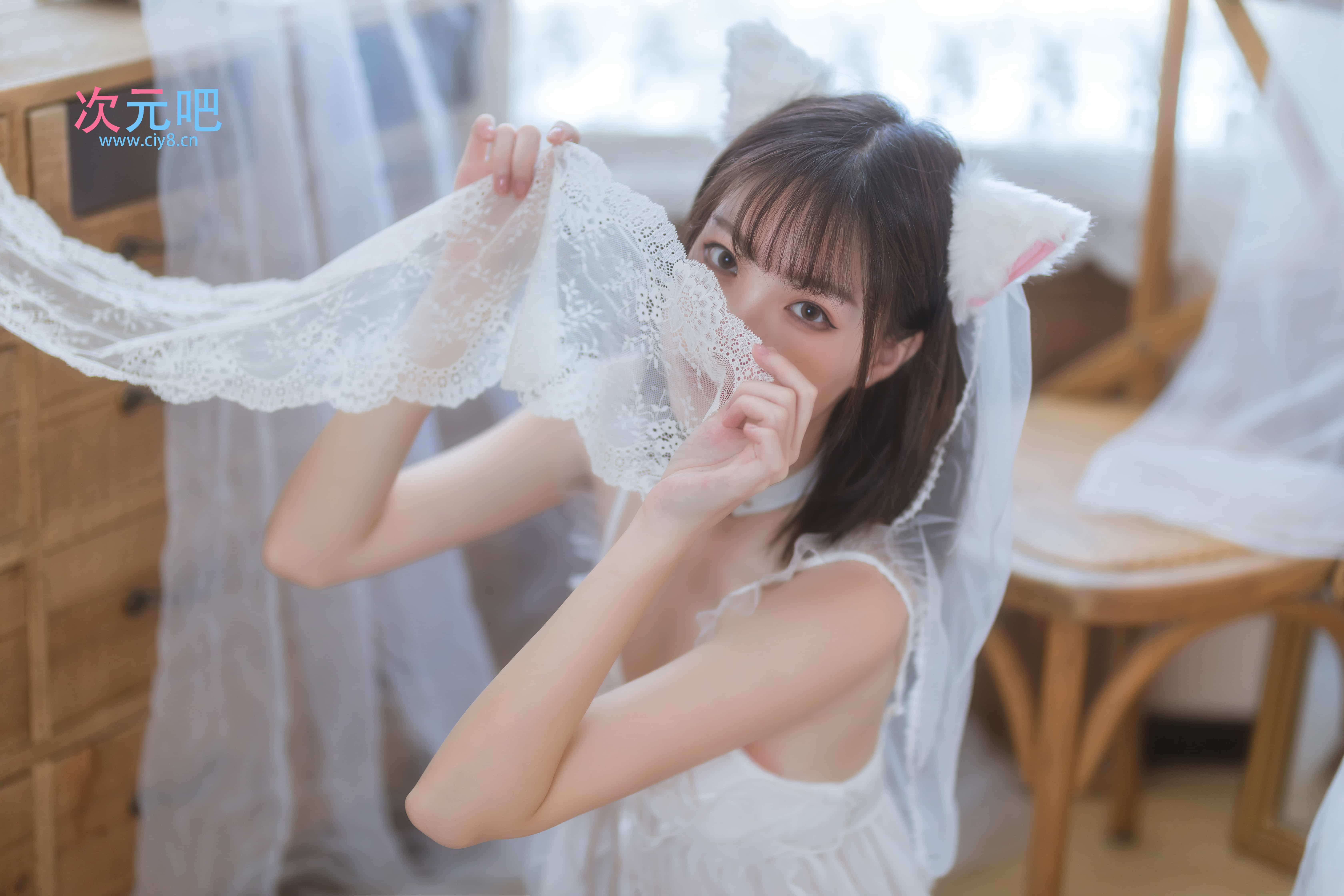 图片[2]-二次元COS分享许岚LAN - 猫娘白裙