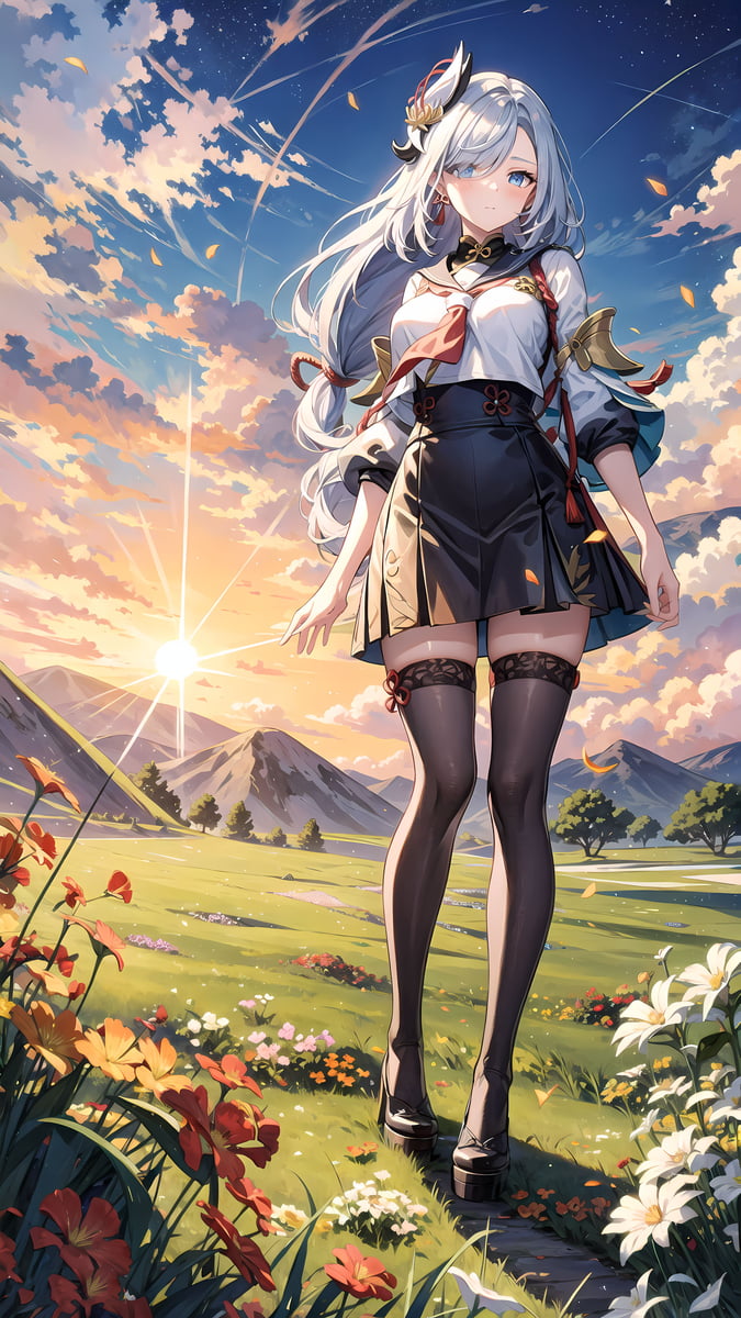 图片[1]-二次元COS分享原神 申鹤 黑丝JK