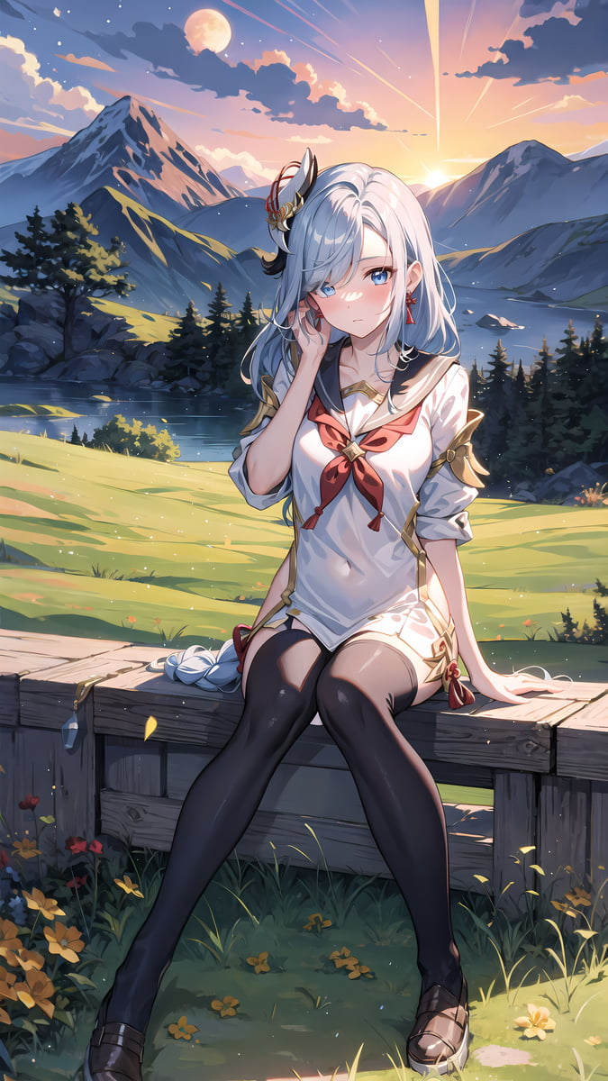 图片[3]-二次元COS分享原神 申鹤 黑丝JK