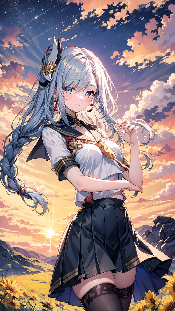 图片[5]-二次元COS分享原神 申鹤 黑丝JK