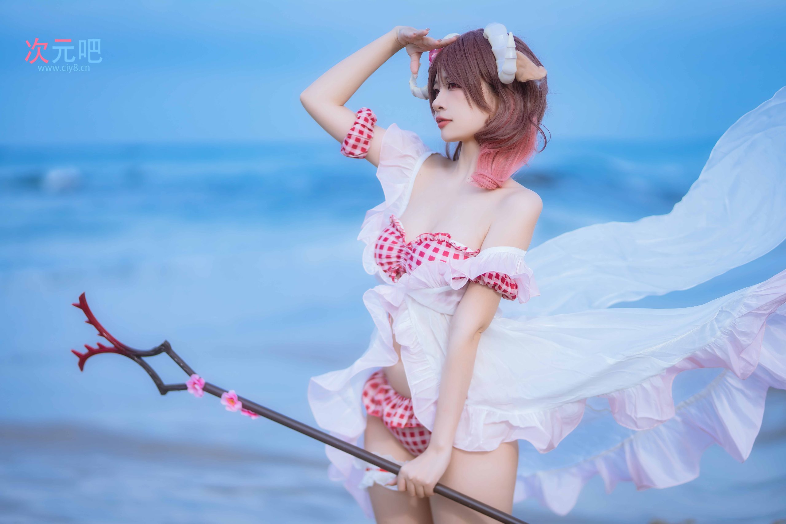 图片[1]-二次元COS分享二佐Nisa - 泰拉夏日纪事 艾雅法拉泳装