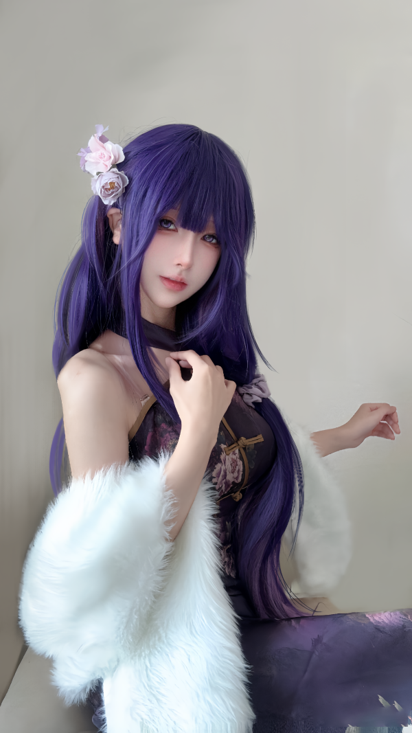 图片[2]-二次元COS分享[COSplay]雷电将军私设旗袍