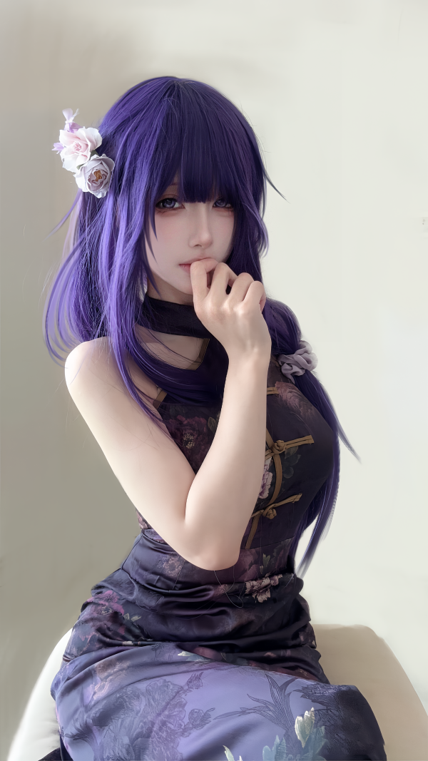 图片[3]-二次元COS分享[COSplay]雷电将军私设旗袍