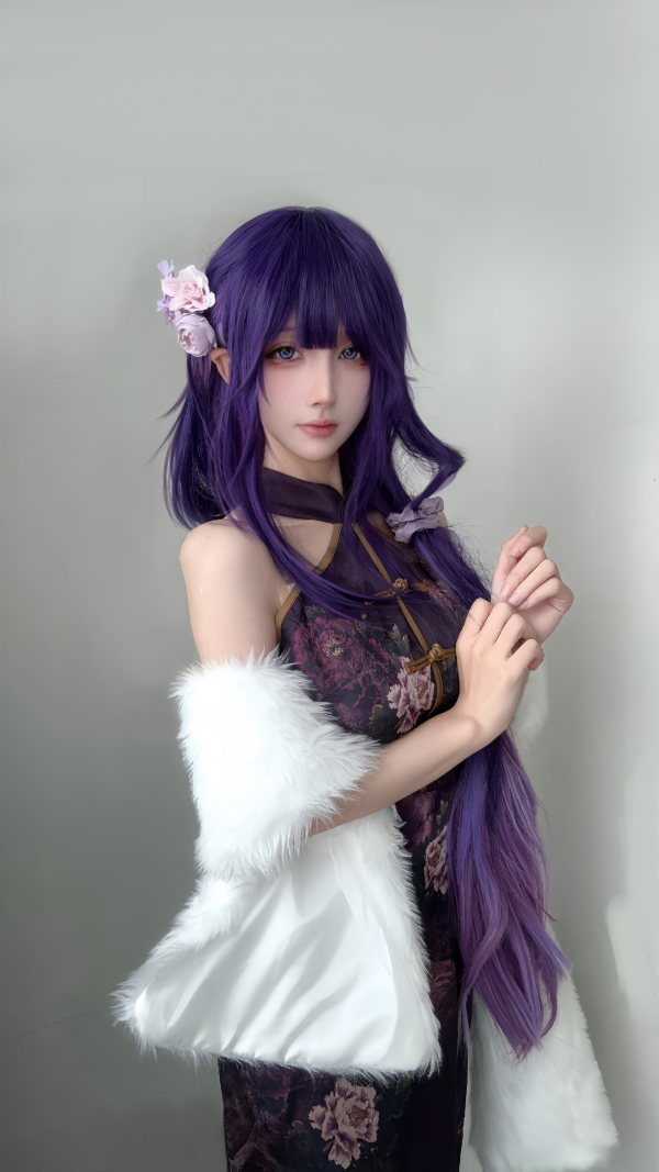 图片[1]-二次元COS分享[COSplay]雷电将军私设旗袍