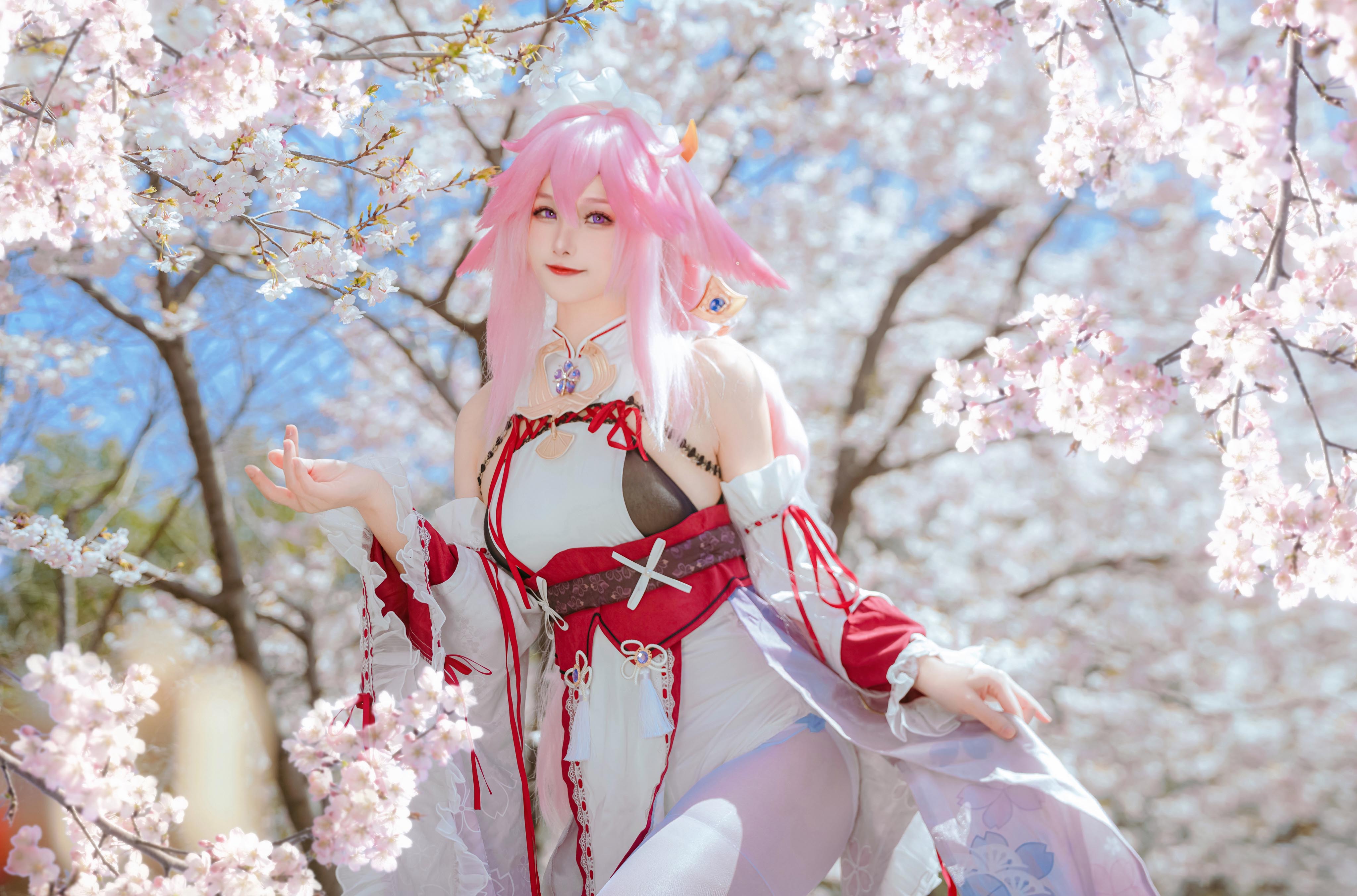 图片[2]-二次元COS分享[COSplay]原神 八重神子 樱花季-二次元COS分享次元吧
