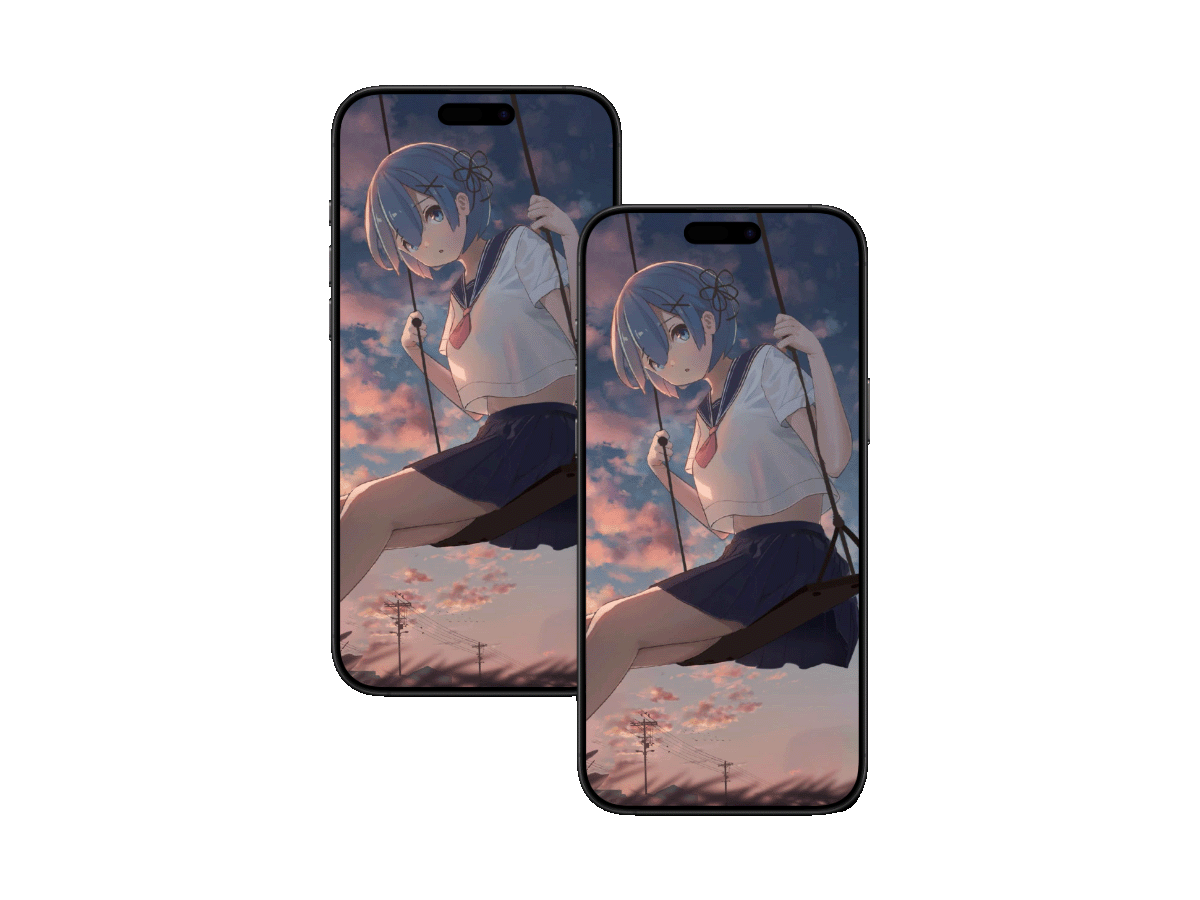 [手机动态壁纸]雷姆黄昏秋千-二次元COS分享次元吧