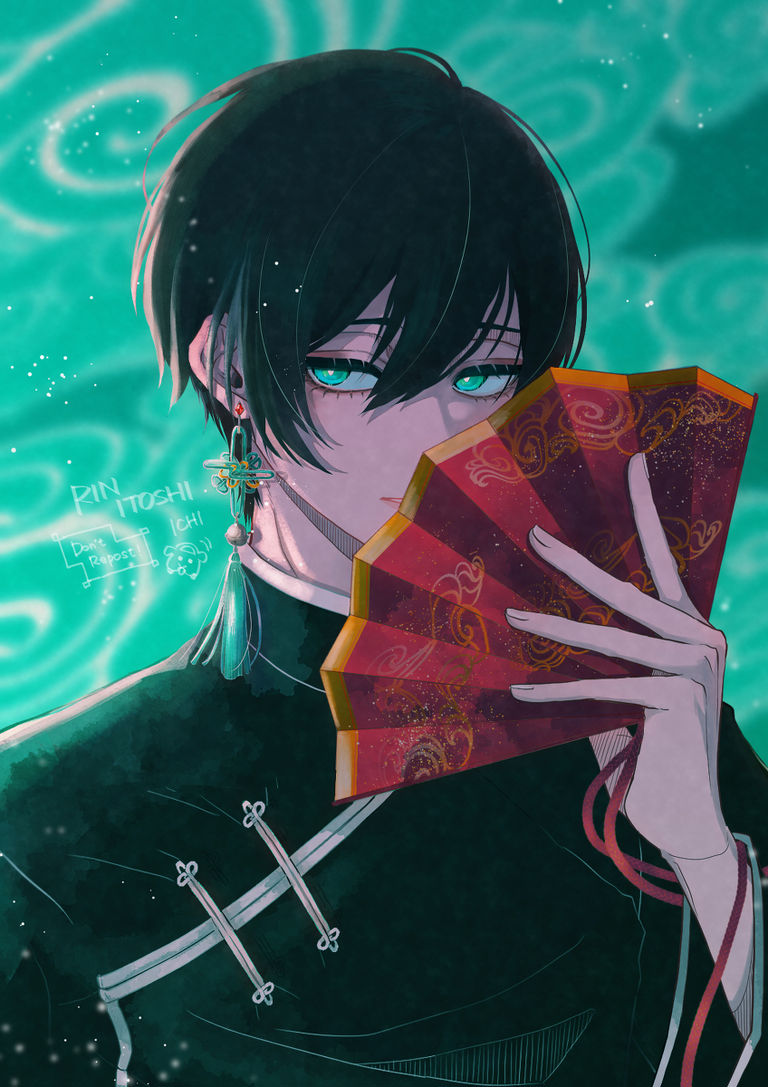 图片[1]-二次元COS分享[P站插画]绽放于手中的花朵 – 扇子插画特辑 –-二次元COS分享次元吧