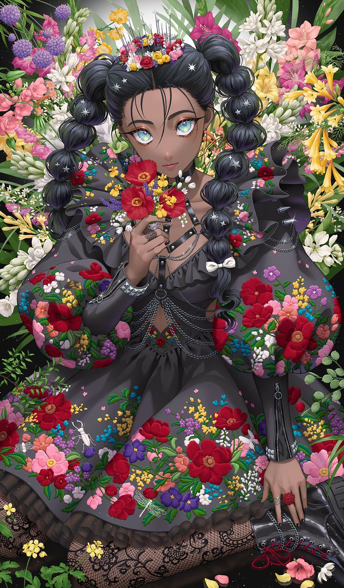 图片[13]-二次元COS分享[P站插画]优雅魅力 – 黑色连衣裙插画特辑 –-二次元COS分享次元吧