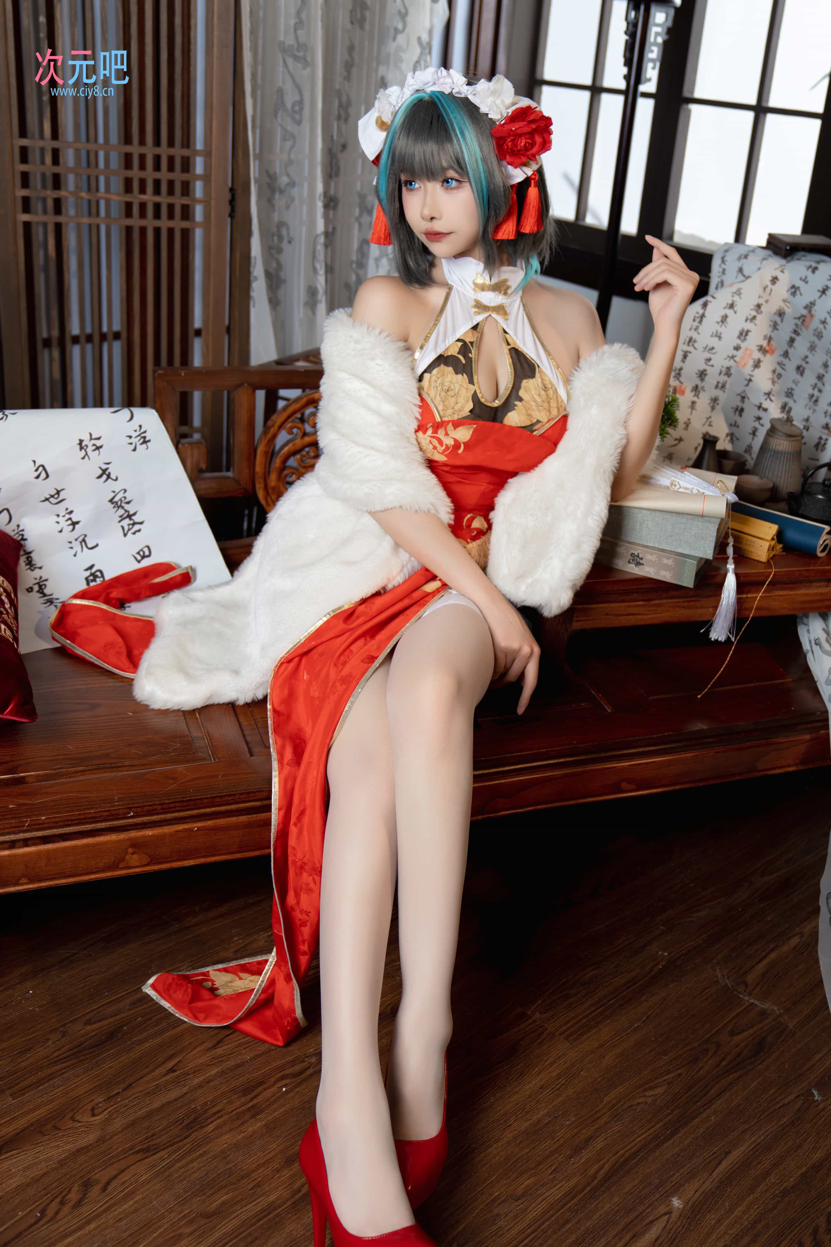 图片[3]-二次元COS分享Momoko葵葵 – 柴郡本 礼服+旗袍-二次元COS分享次元吧