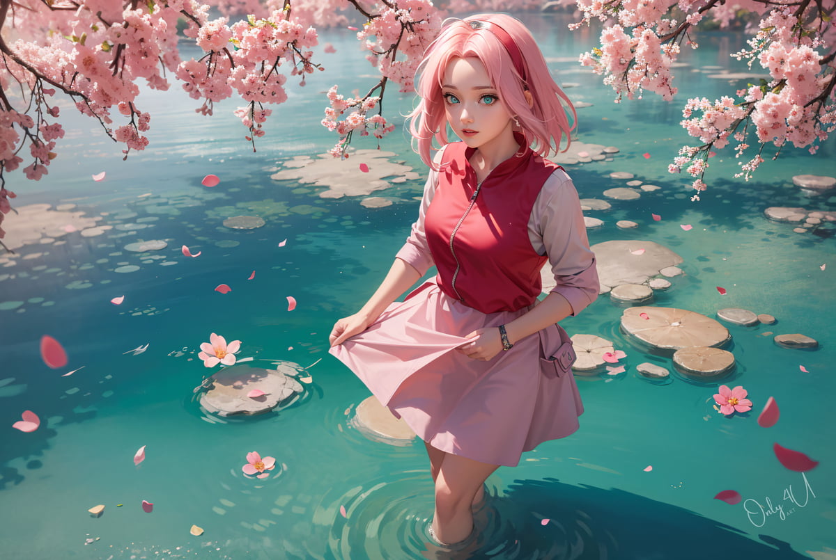 火影忍者 春野樱 河边樱花-二次元COS分享次元吧