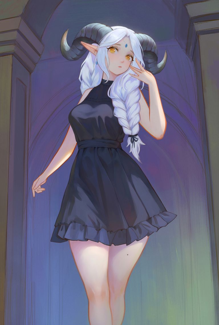 图片[9]-二次元COS分享[P站插画]优雅魅力 – 黑色连衣裙插画特辑 –-二次元COS分享次元吧