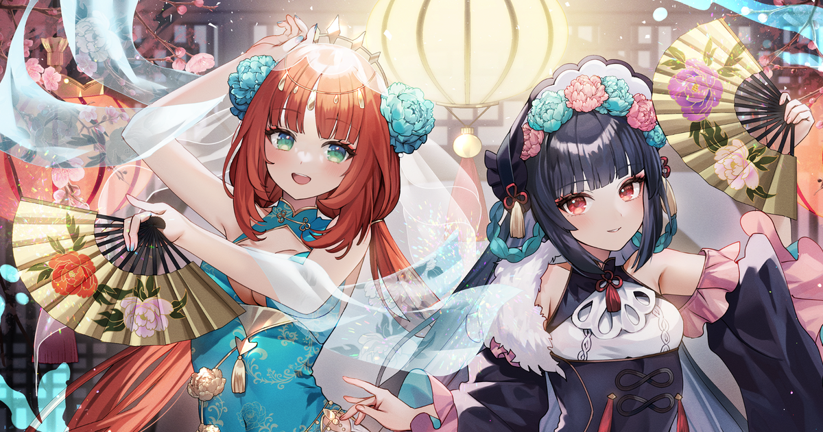 [P站插画]绽放于手中的花朵 - 扇子插画特辑 --二次元COS分享次元吧