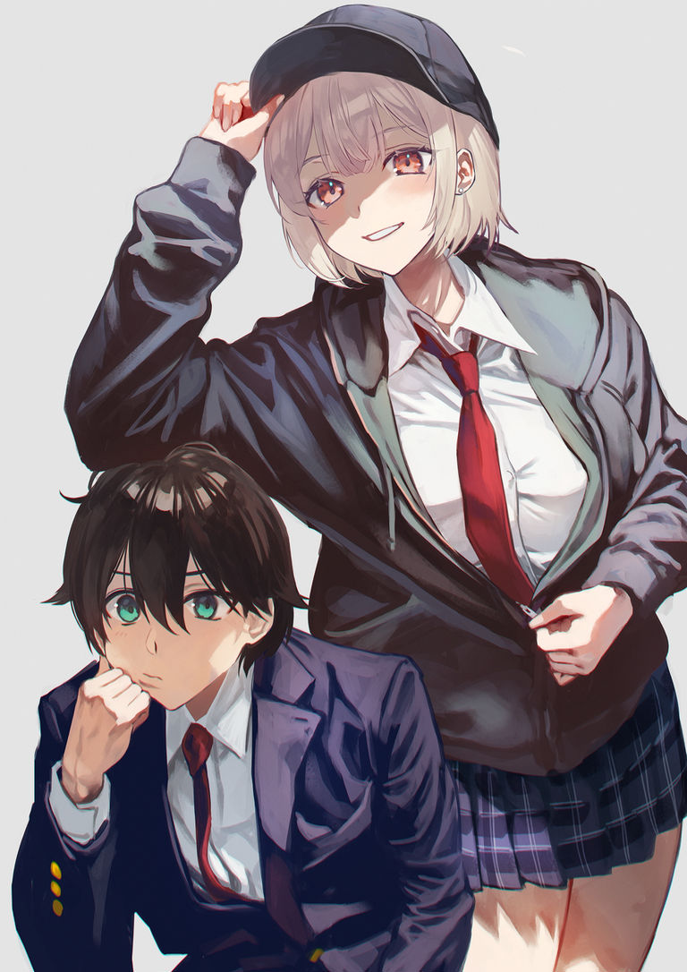 图片[5]-二次元COS分享[P站插画]轻松休闲♡ – 校服×开衫卫衣女子插画特辑 –-二次元COS分享次元吧