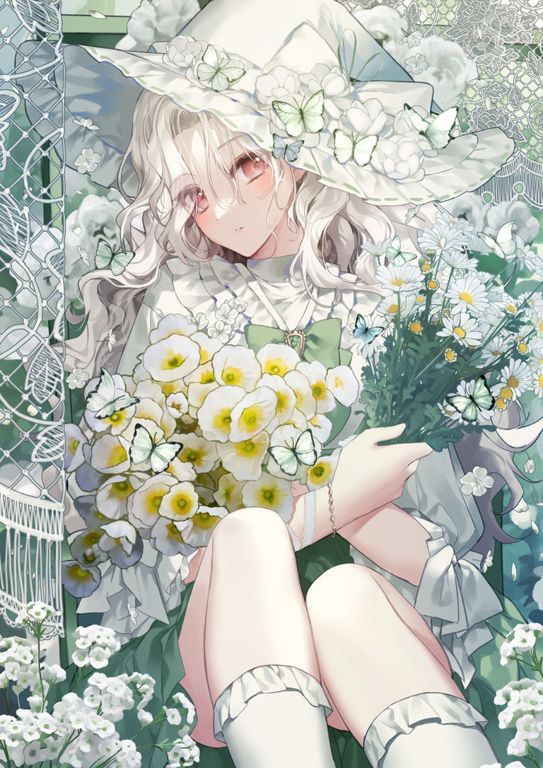 图片[10]-二次元COS分享[P站插画]清新绽放 – 白色花卉插画特辑 –-二次元COS分享次元吧