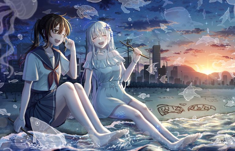 图片[10]-二次元COS分享[P站插画]大自然的乐曲 – 海滩插画特辑 –-二次元COS分享次元吧