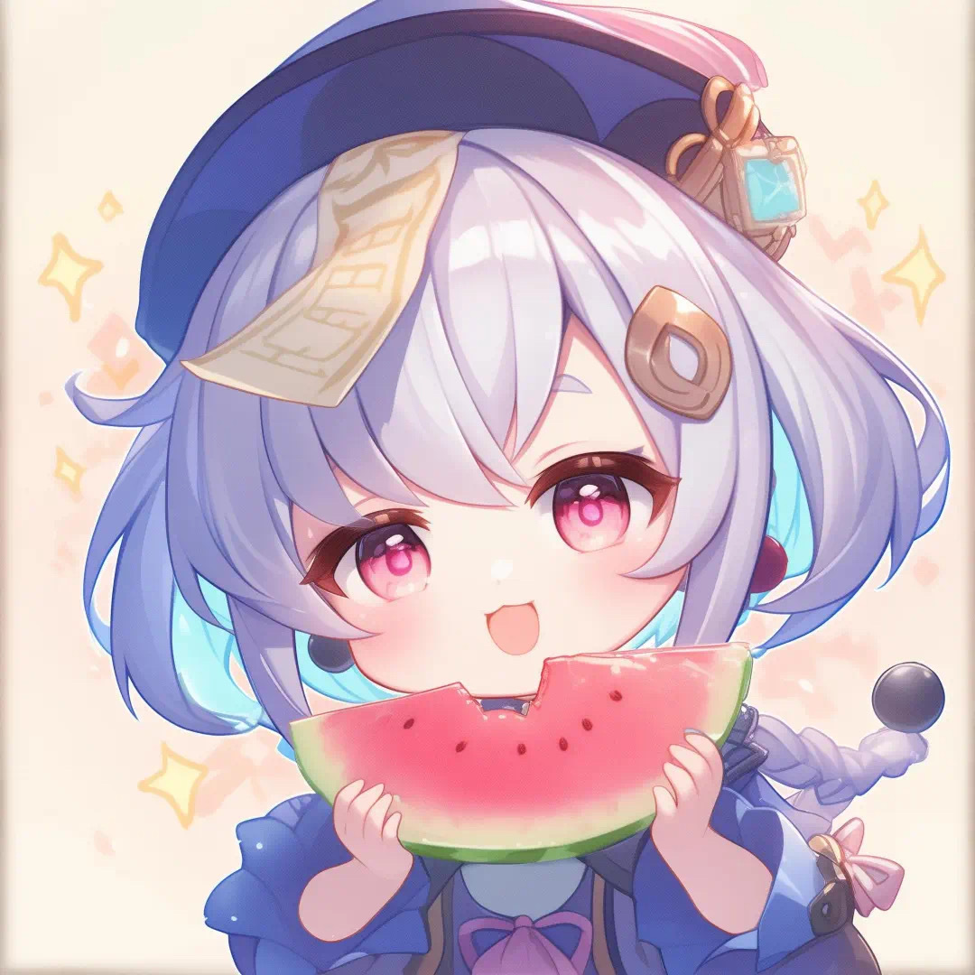 图片[17]-二次元COS分享夏日炎炎，原神Q版角色萌态可掬，手持清凉西瓜大快朵颐-二次元COS分享次元吧