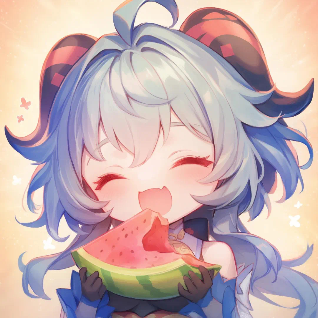 图片[14]-二次元COS分享夏日炎炎，原神Q版角色萌态可掬，手持清凉西瓜大快朵颐-二次元COS分享次元吧