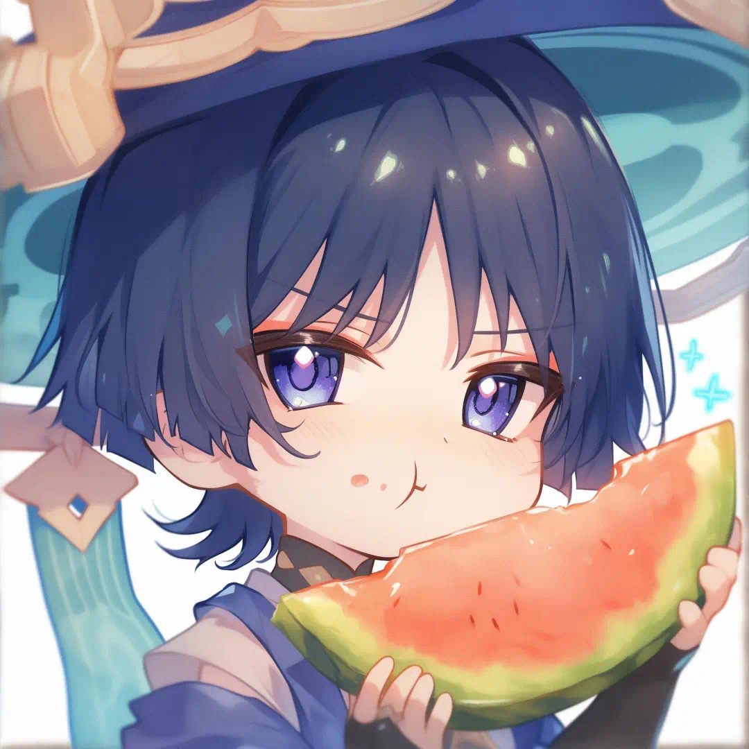 图片[9]-二次元COS分享夏日炎炎，原神Q版角色萌态可掬，手持清凉西瓜大快朵颐-二次元COS分享次元吧