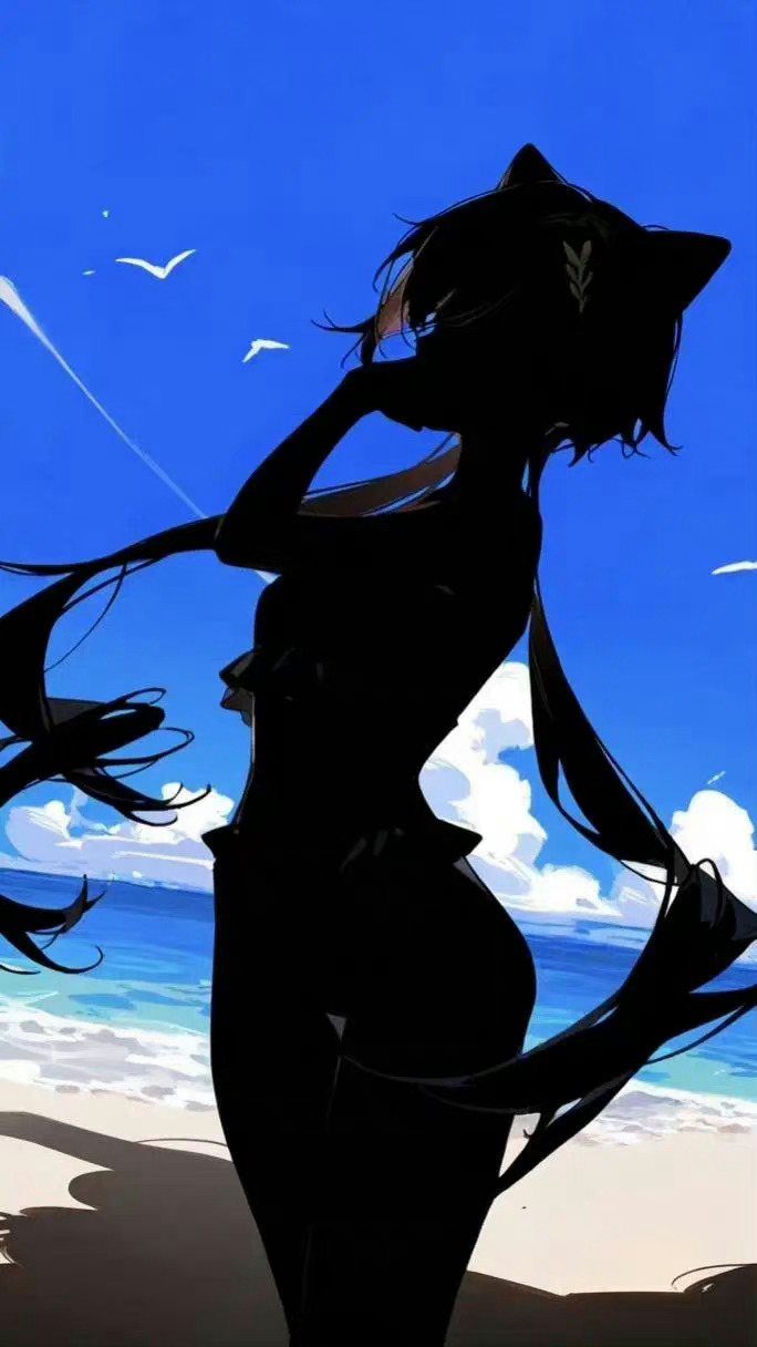 图片[1]-二次元COS分享原神海滩上的奇妙影子，引人遐想。-二次元COS分享次元吧