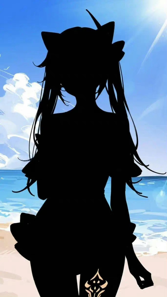 图片[2]-二次元COS分享原神海滩上的奇妙影子，引人遐想。-二次元COS分享次元吧