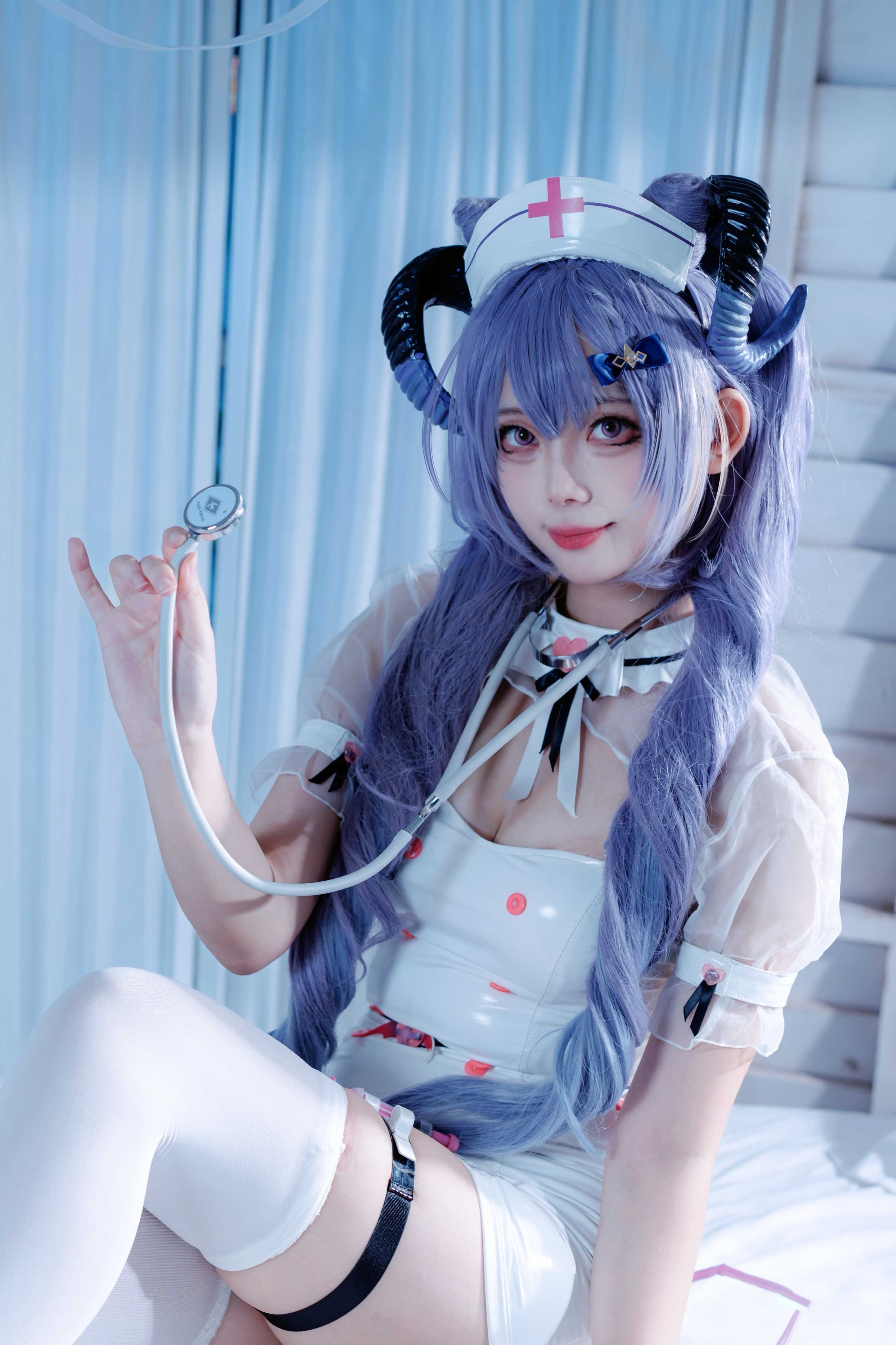图片[1]-二次元COS分享[COSplay]原神 刻晴魅魔护士-二次元COS分享次元吧