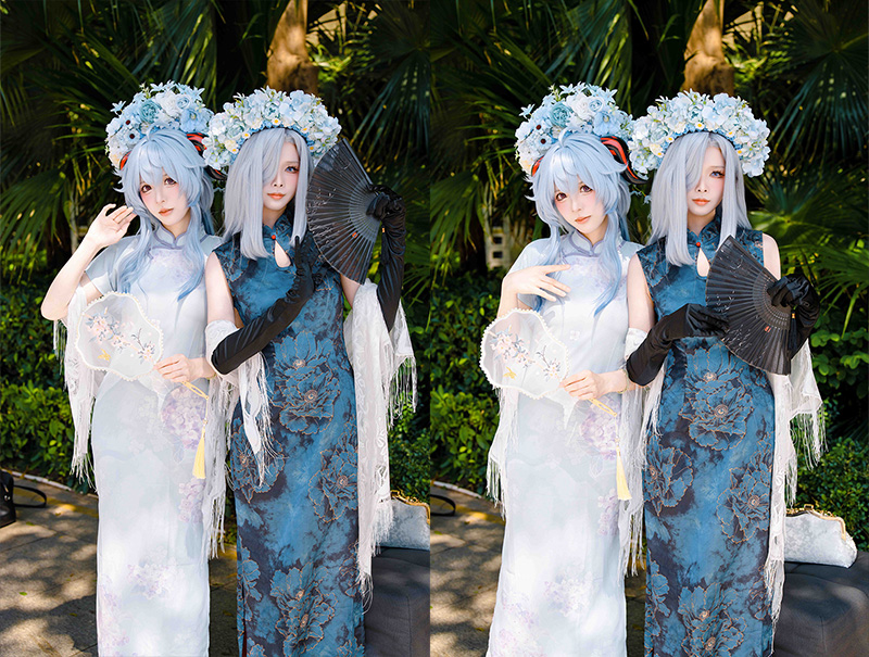 [COSplay]一对簪花旗袍姐妹-二次元COS分享次元吧