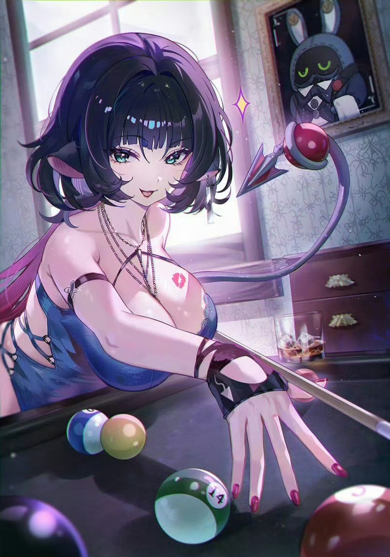 要不要姐姐教你打台球-二次元COS分享次元吧