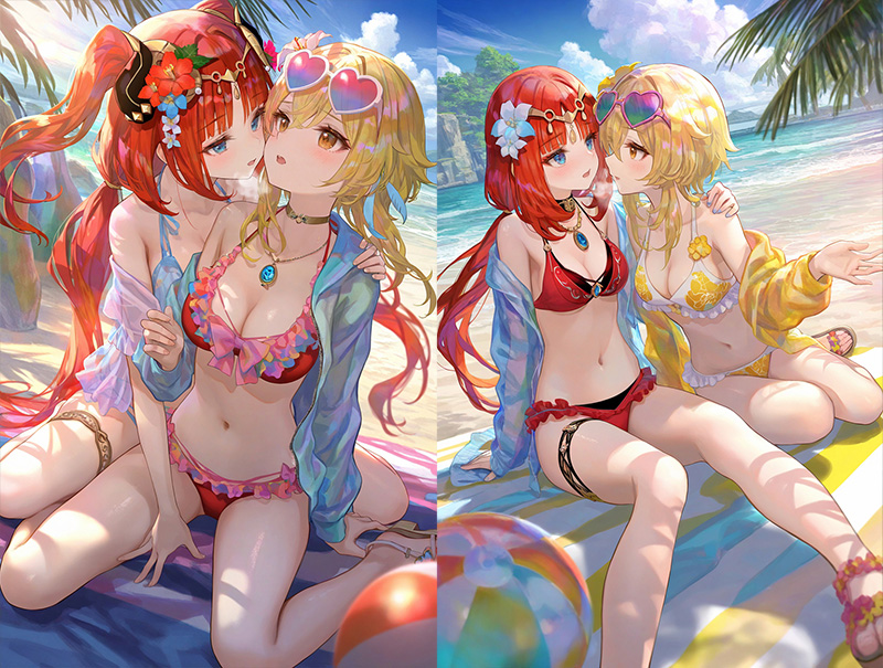 妮露和荧的泳装贴贴-二次元COS分享次元吧