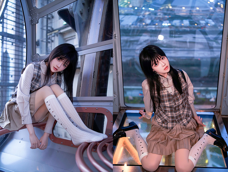 桜桃喵 - 制服摩天轮-二次元COS分享次元吧