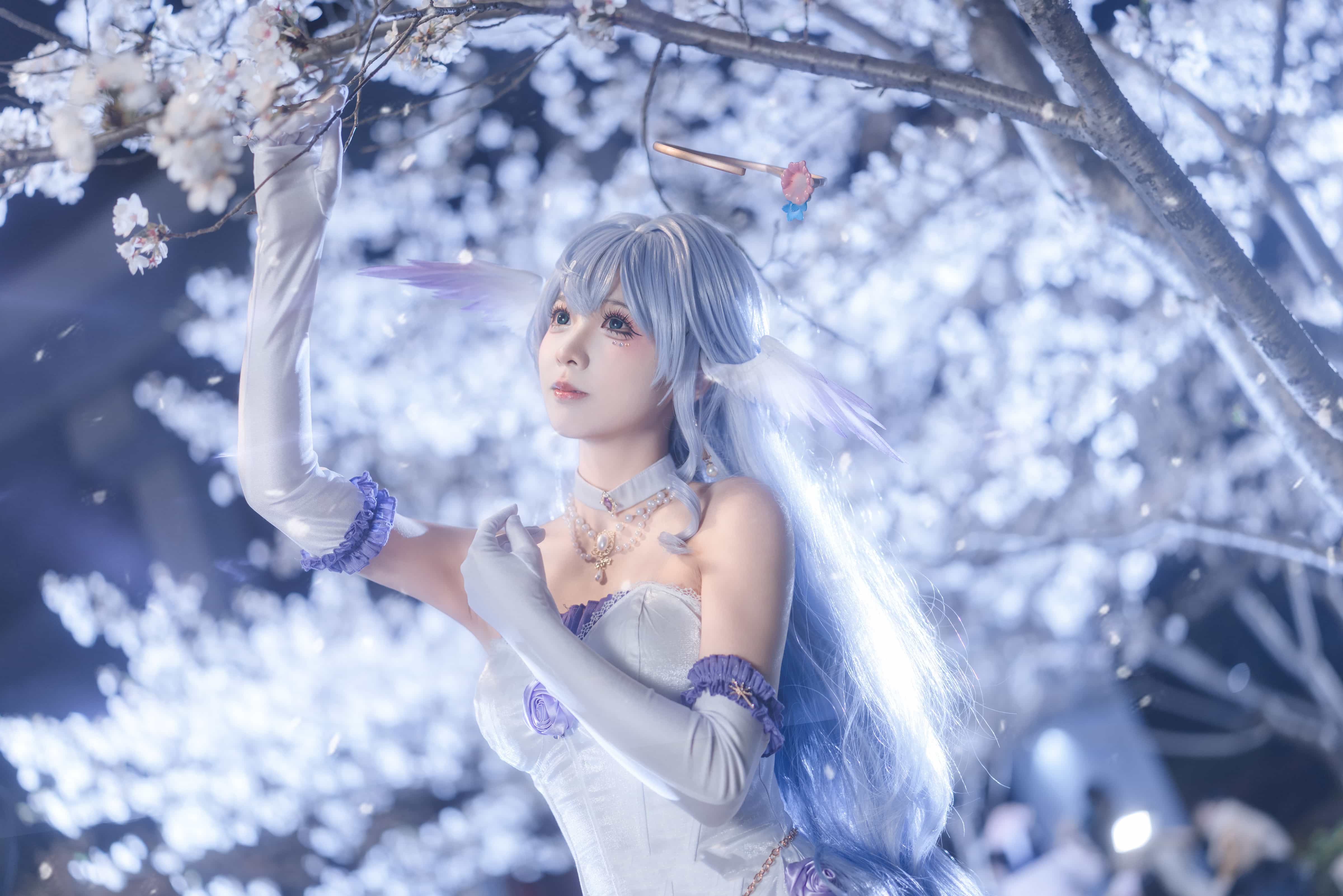 [COSplay]美丽的夜樱和小鸟-二次元COS分享次元吧