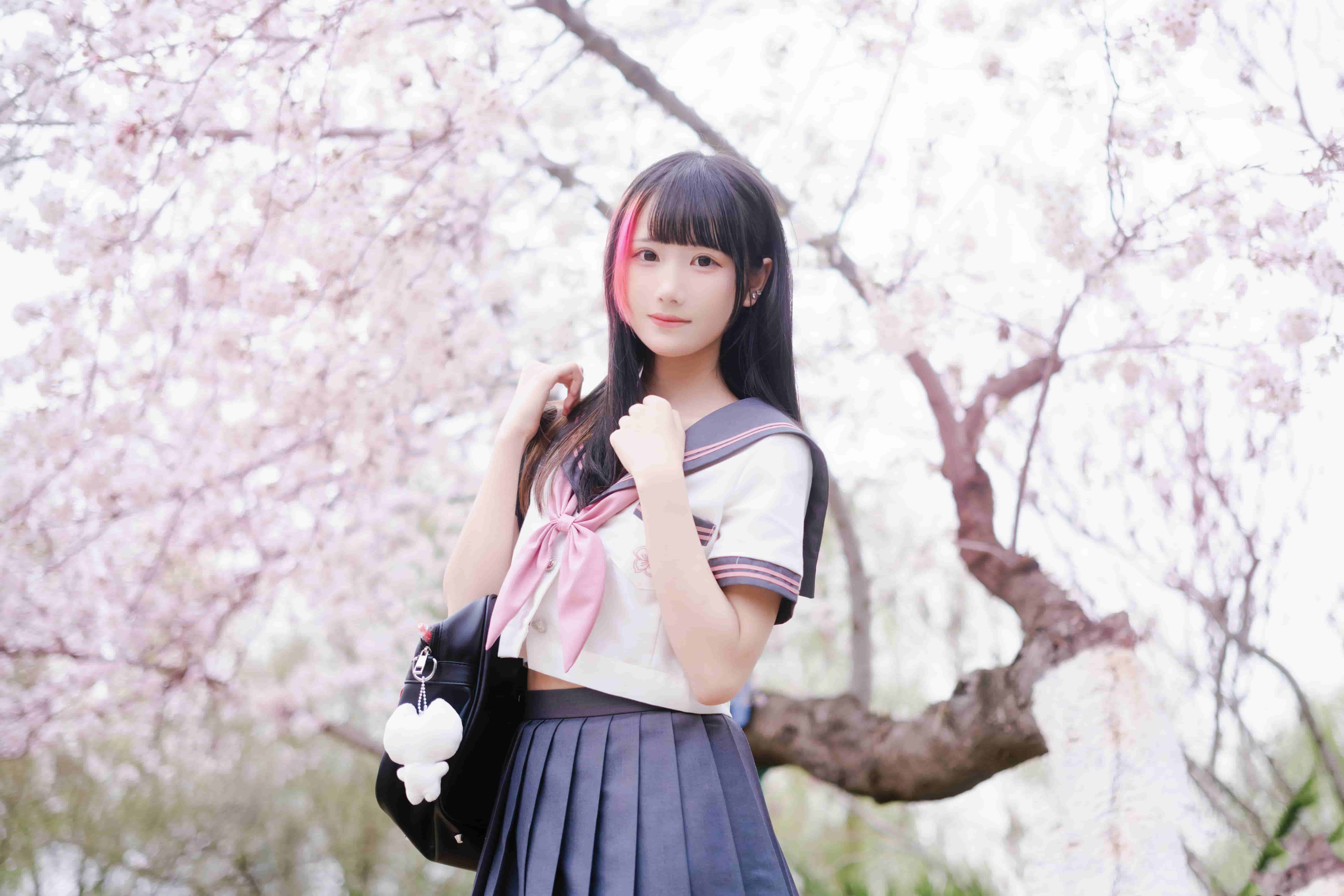 图片[1]-二次元COS分享[JK]自你踏入我的春天，连樱花都黯然了颜色。-二次元COS分享次元吧