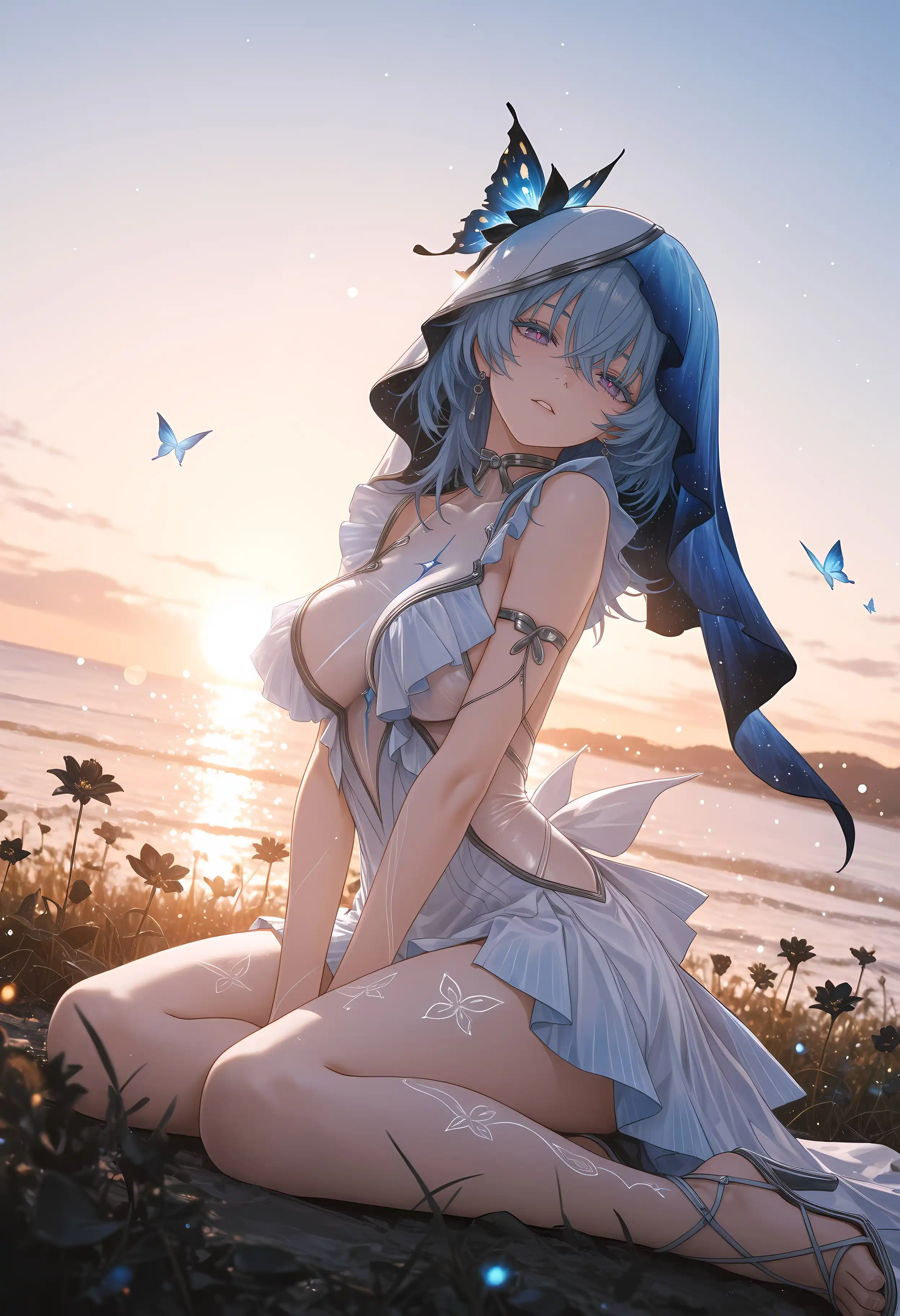 鸣潮 守岸人 蝶影余晖-海岸边的蓝发绮梦-二次元COS分享次元吧