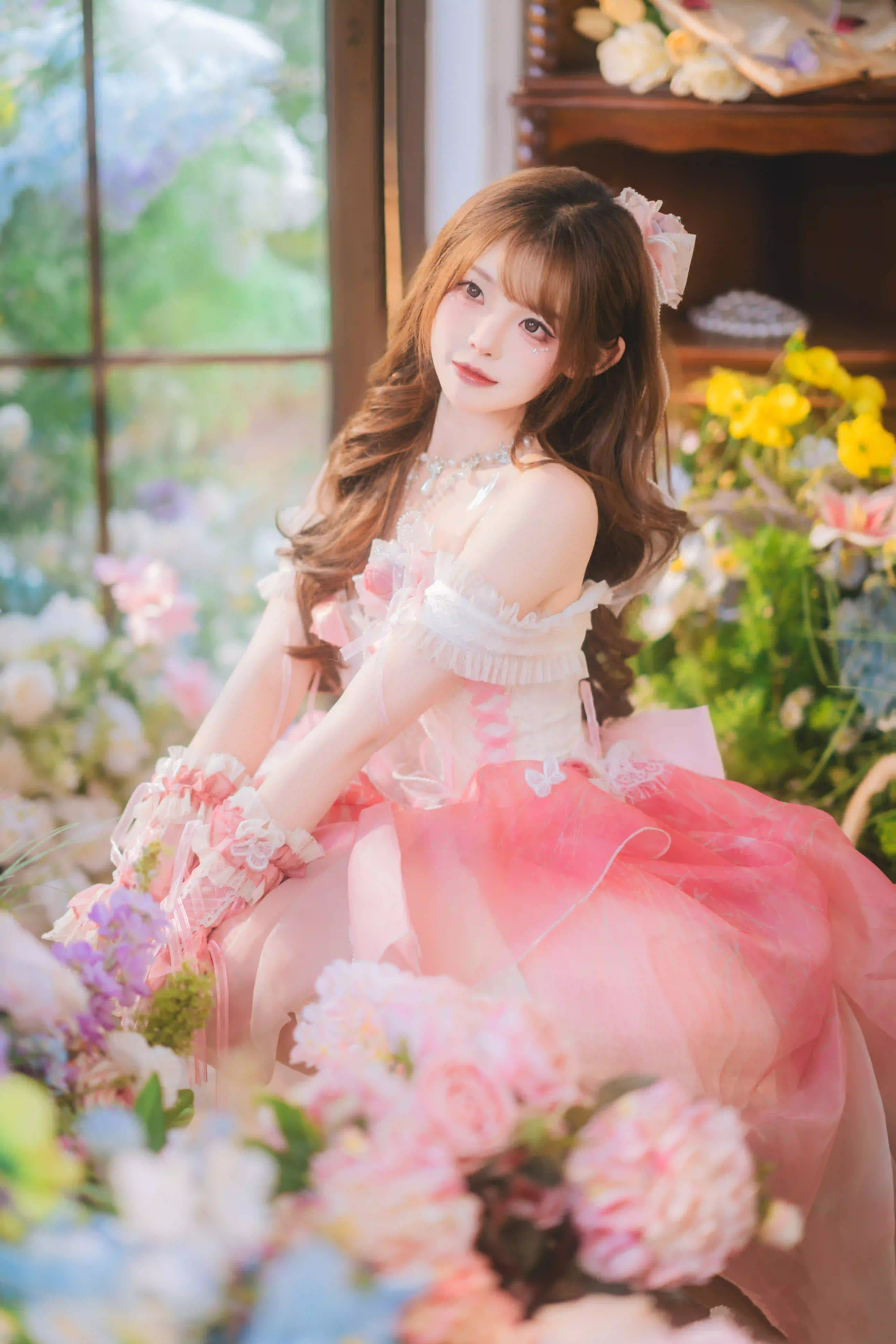 图片[2]-二次元COS分享花房绮梦-粉裙少女的下午茶时光-二次元COS分享次元吧