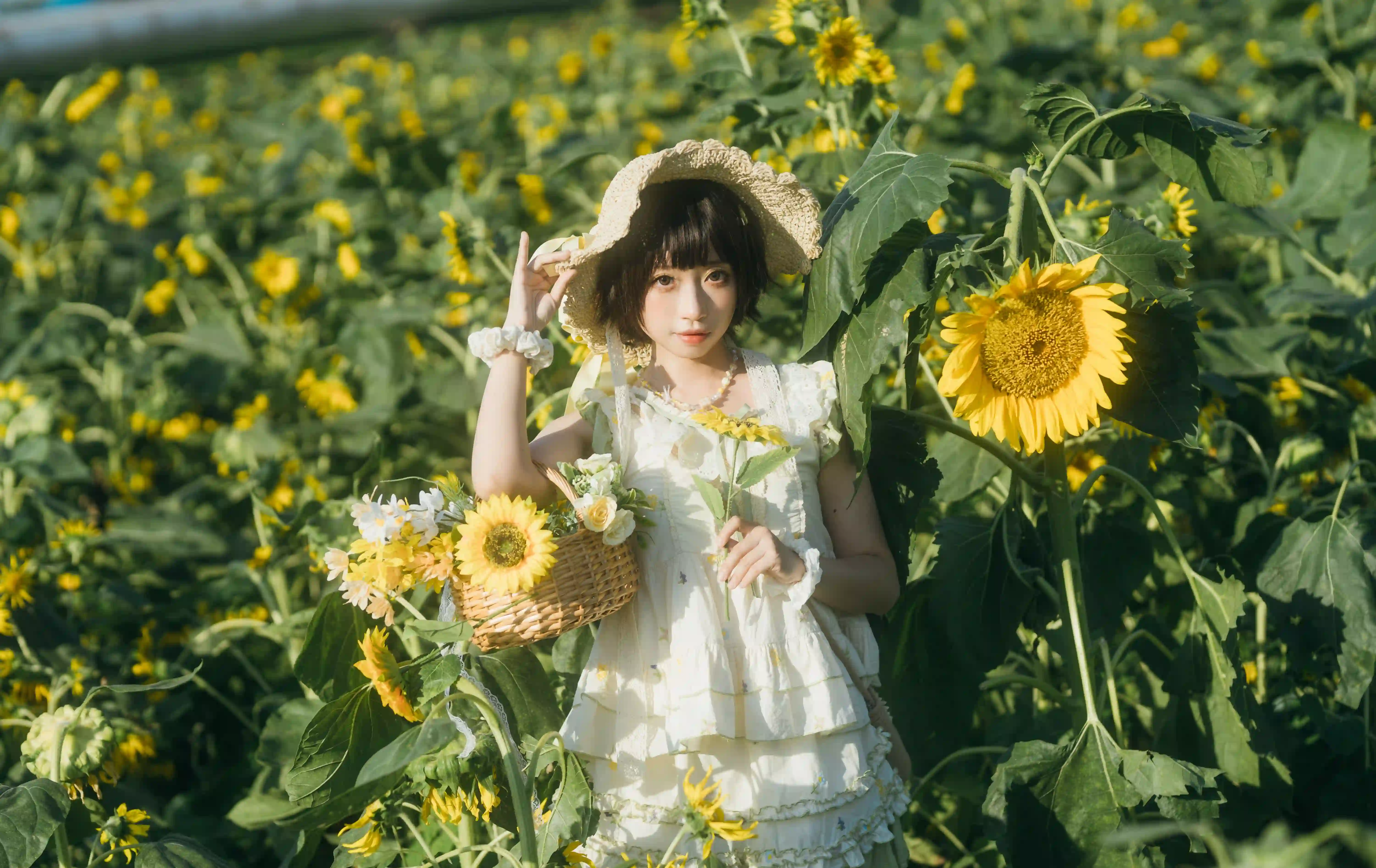 向日葵之约-提篮少女的浪漫-二次元COS分享次元吧