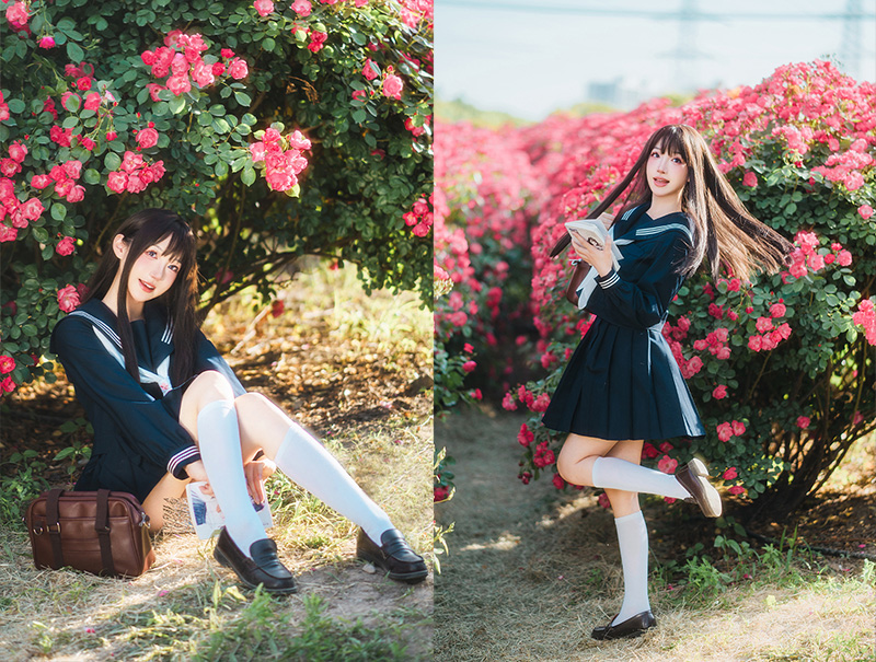 [JK]花海漫游-JK 少女的诗意瞬间-二次元COS分享次元吧