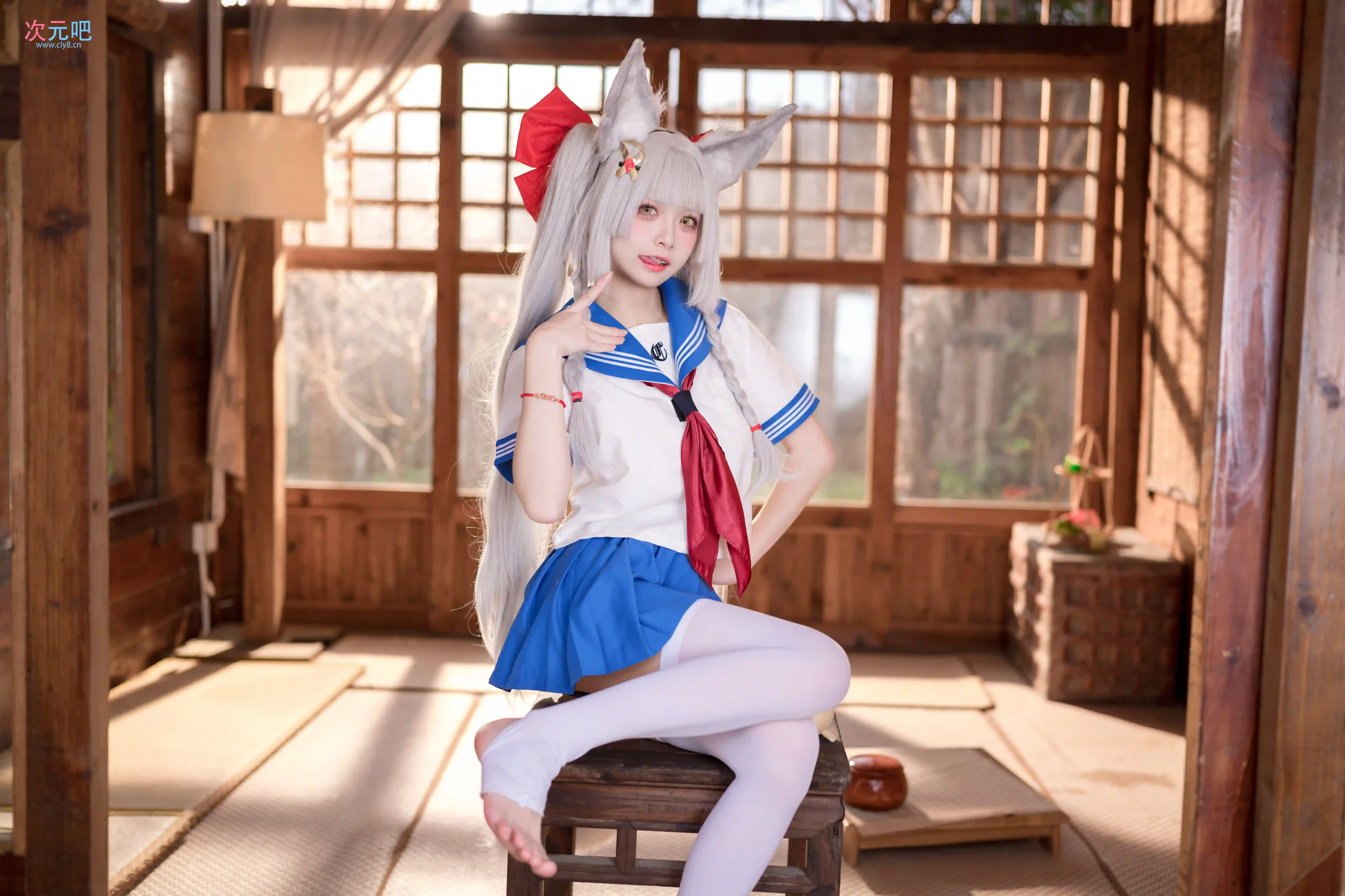 九柒喵 - 碧蓝航线 朝凪 JK-二次元COS分享次元吧