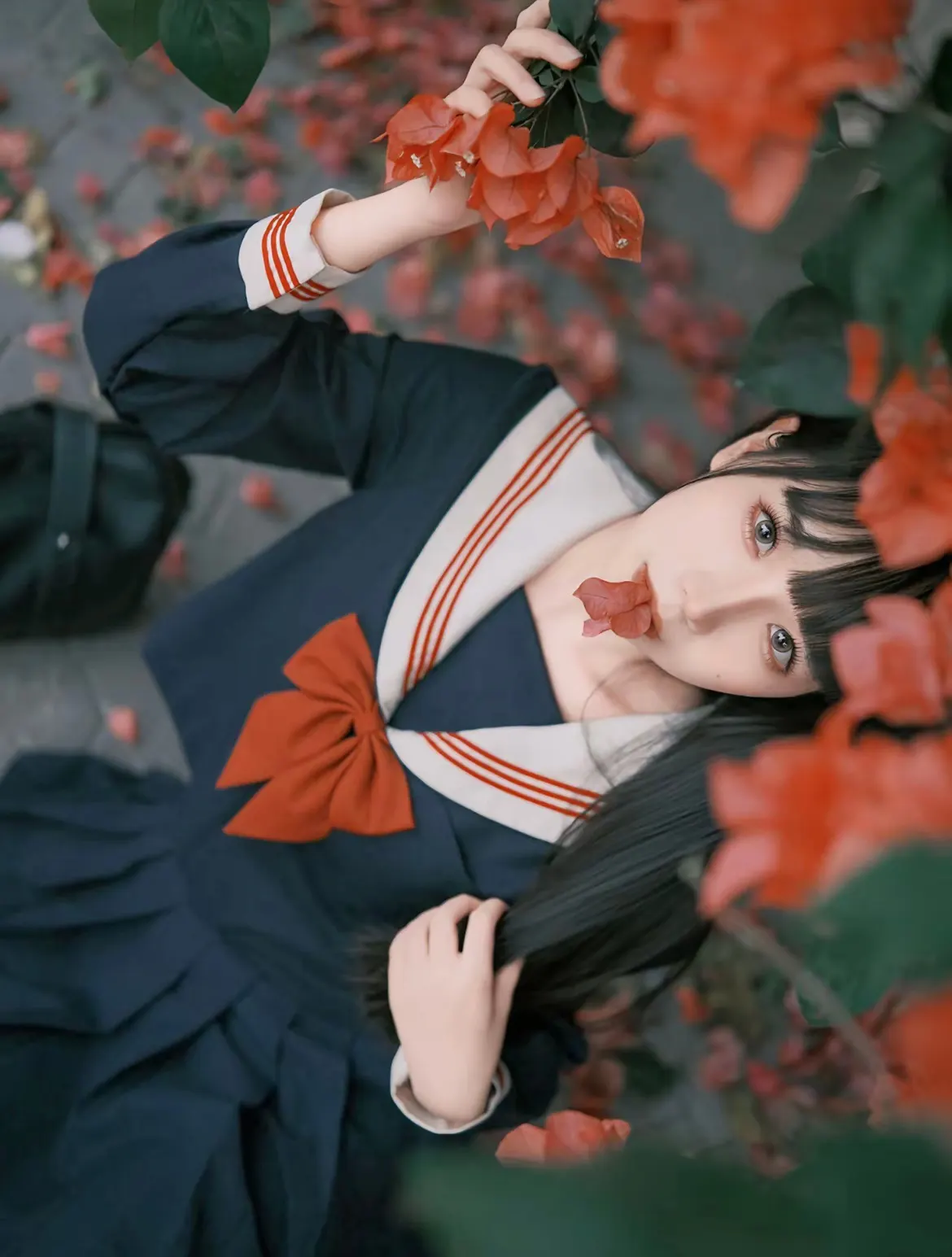 图片[6]-二次元COS分享[JK]躺在花海里的校园少女，藏着夏日心事-二次元COS分享次元吧