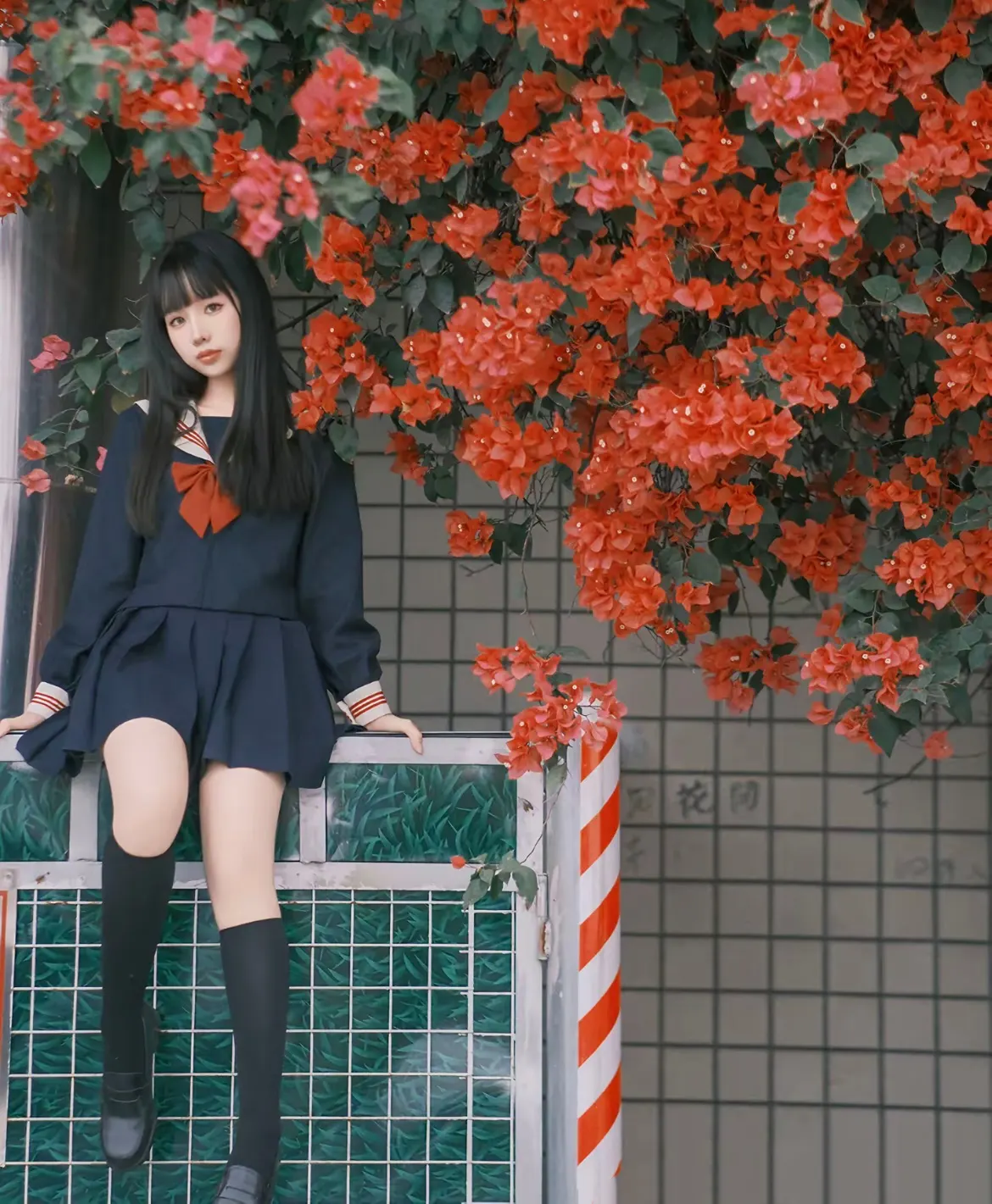 图片[1]-二次元COS分享[JK]躺在花海里的校园少女，藏着夏日心事-二次元COS分享次元吧