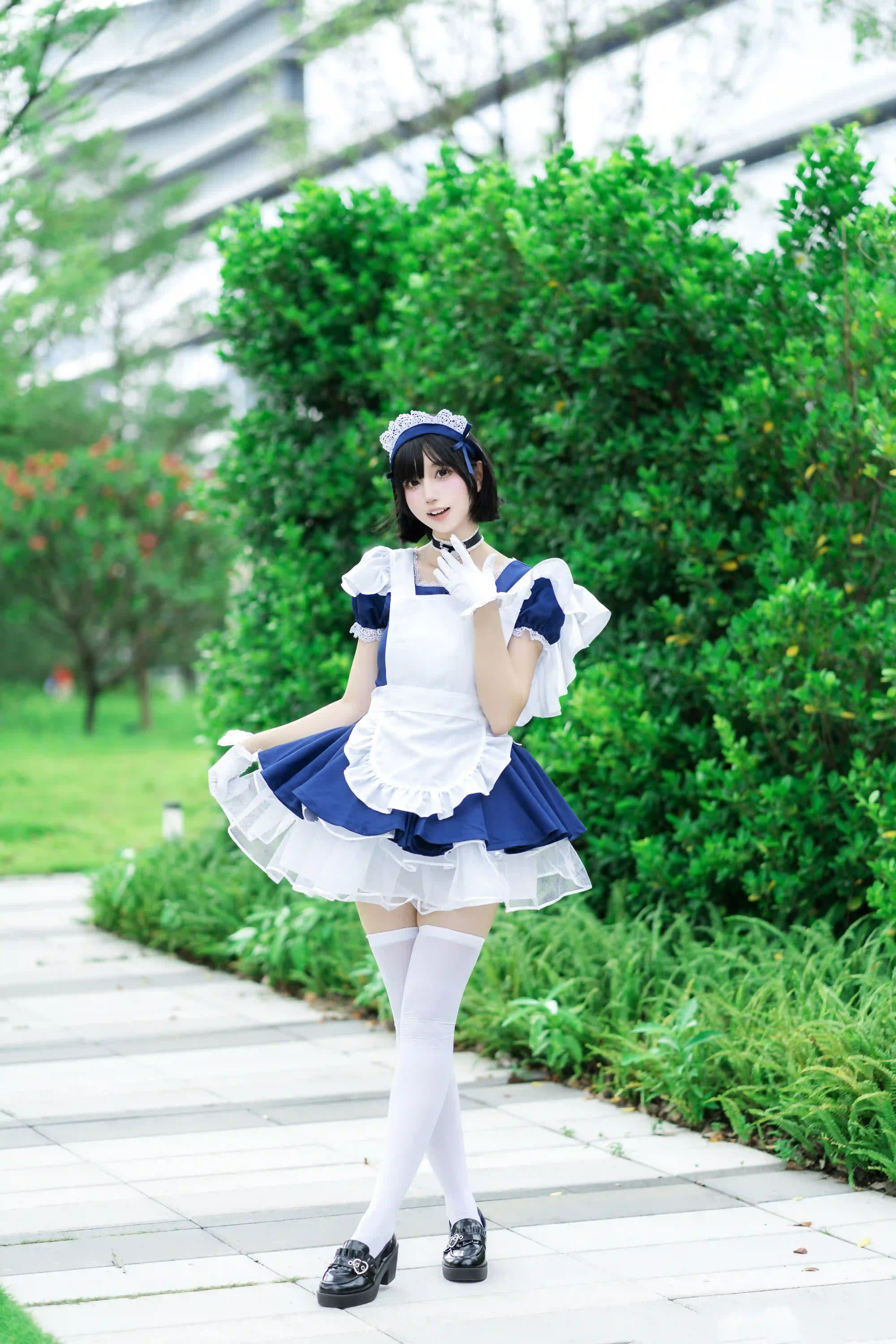 图片[9]-二次元COS分享[COSplay]超甜女仆-户外邂逅，甜度超标-二次元COS分享次元吧